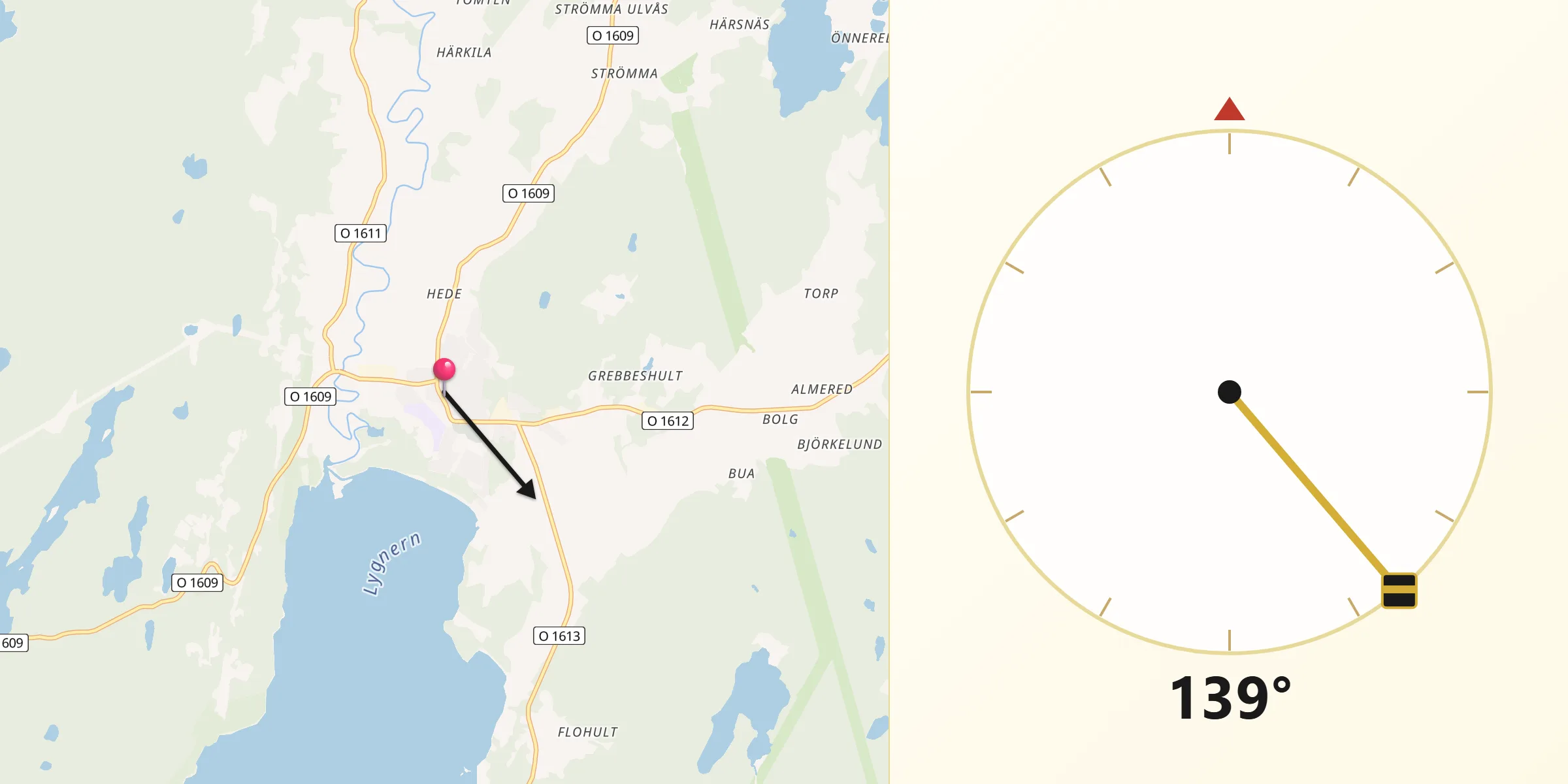 Qibla Riktning från Sätila
