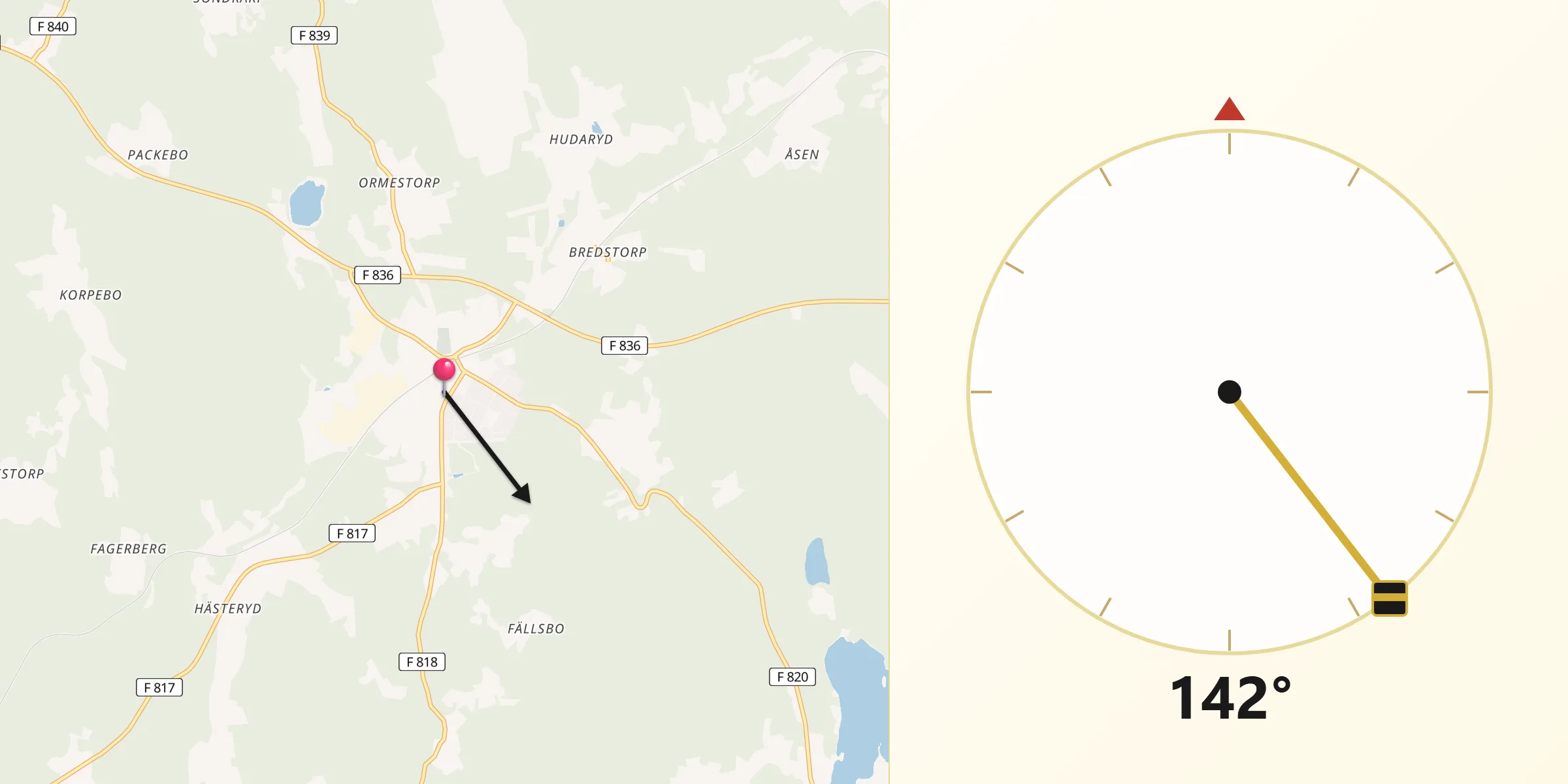 Qibla Riktning från Malmbäck