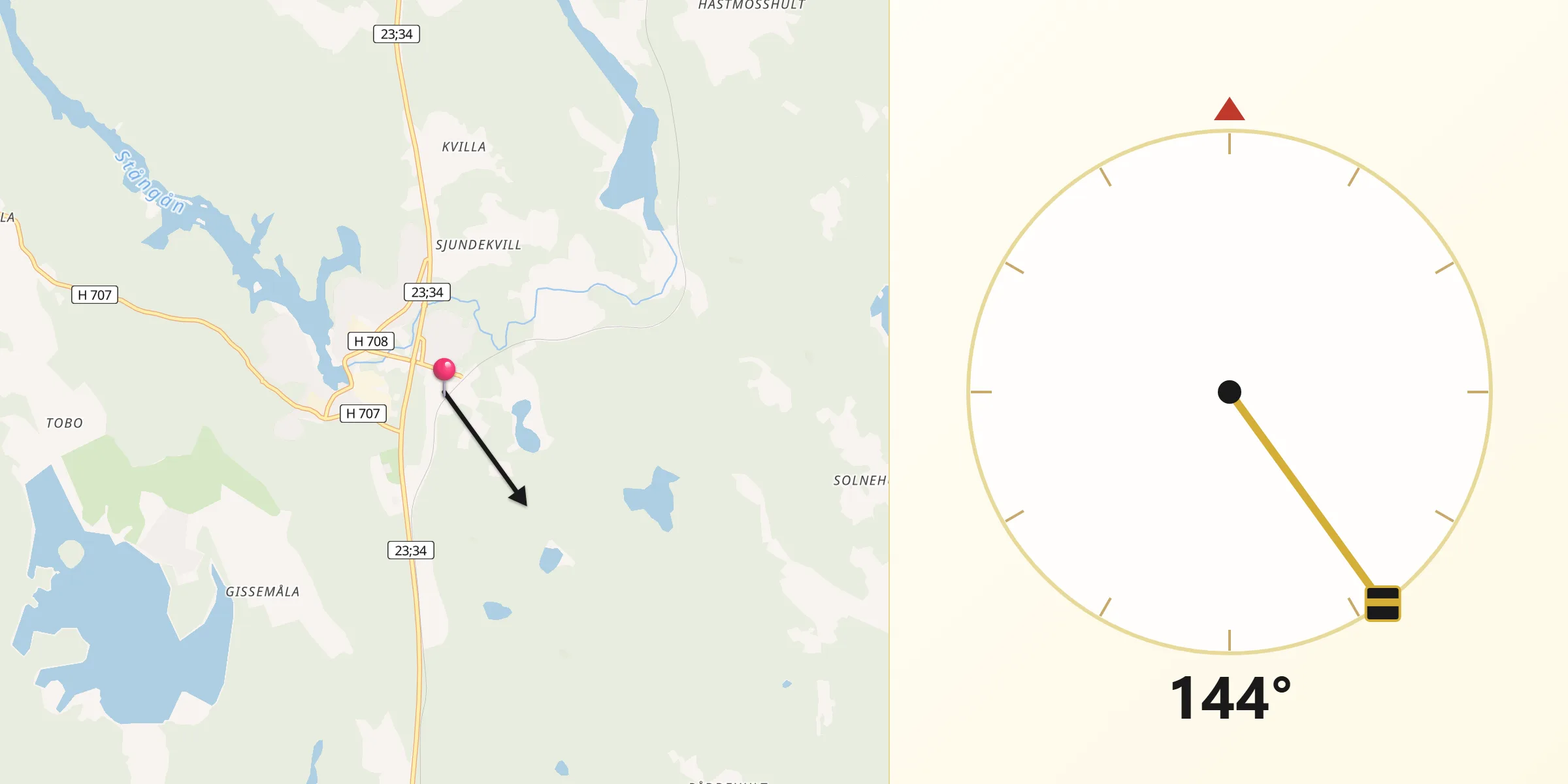 Qibla Riktning från Storebro