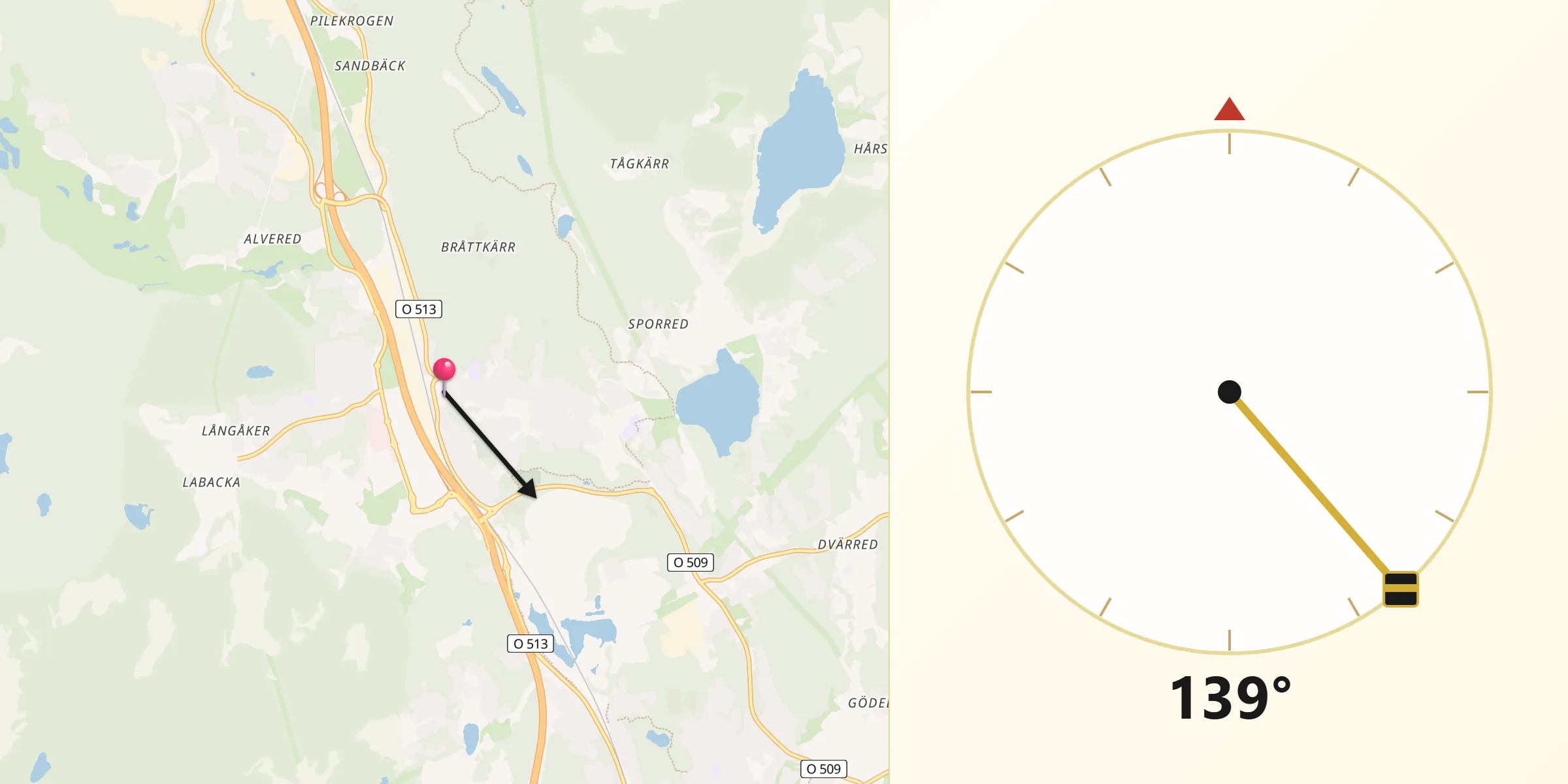 Qibla Riktning från Kållered