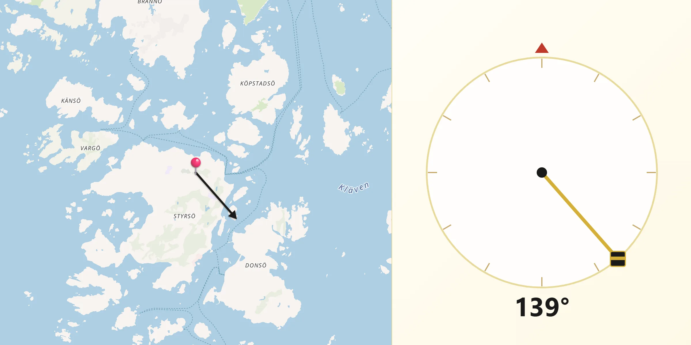 Qibla Riktning från Styrsö