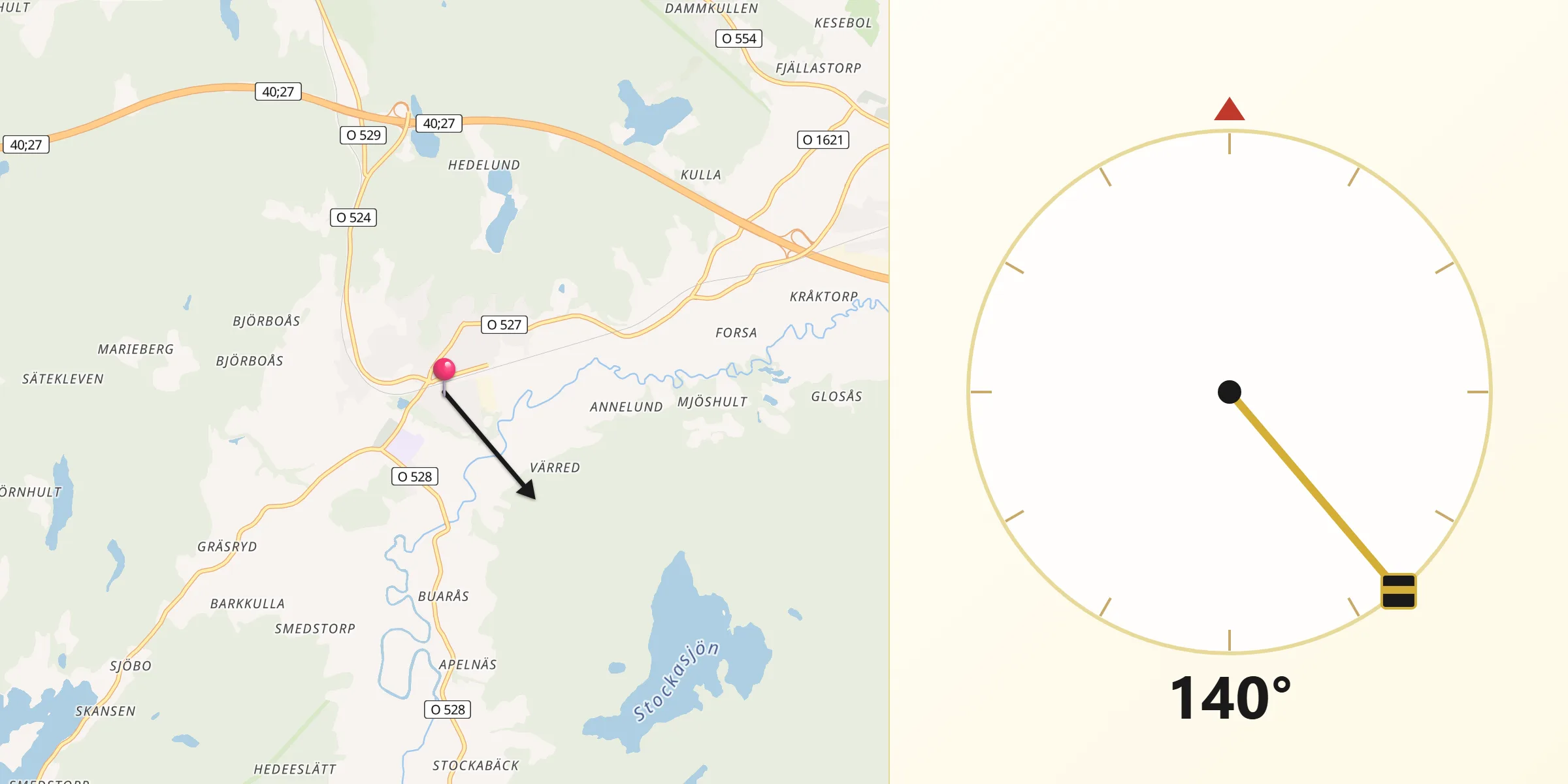 Qibla Riktning från Rävlanda