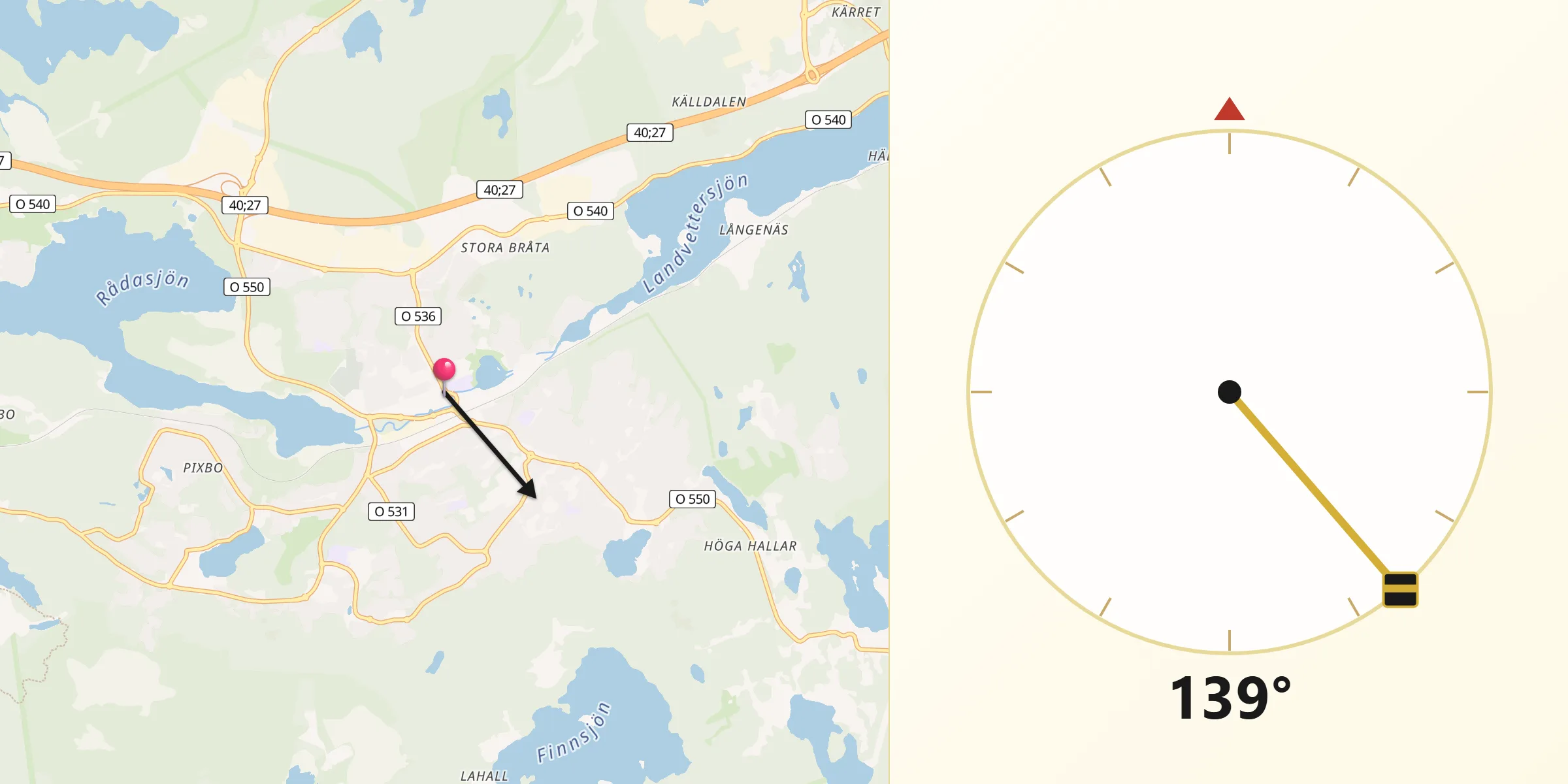 Qibla Riktning från Mölnlycke