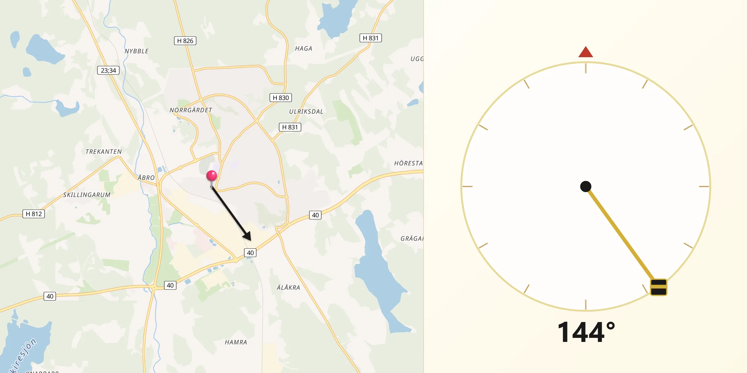 Qibla Riktning från Vimmerby