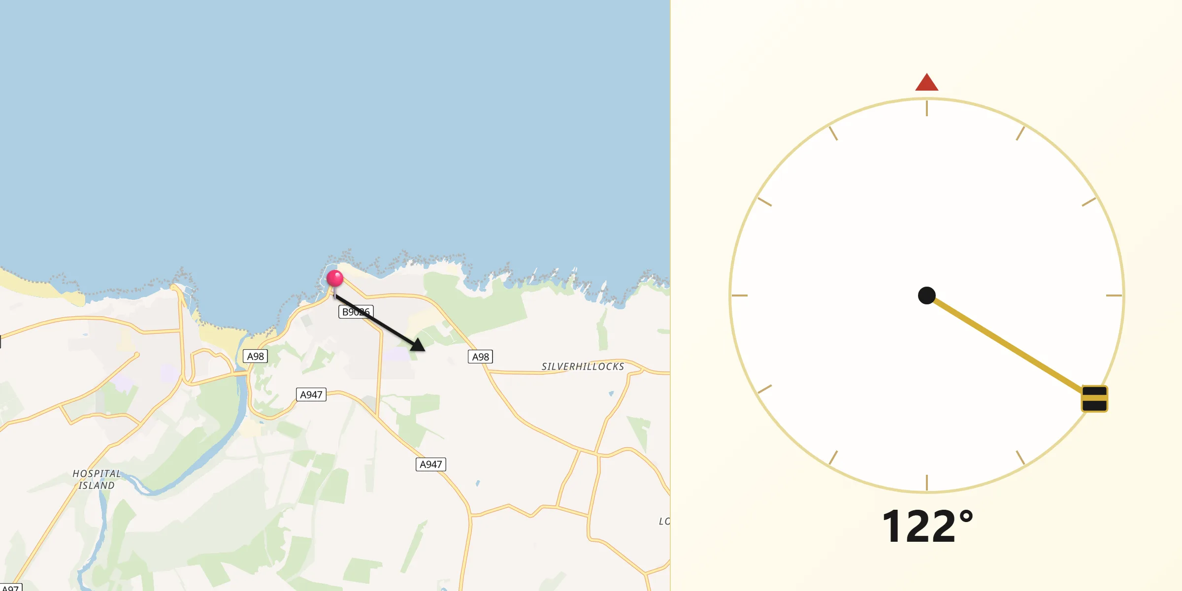Qibla Direction from Macduff