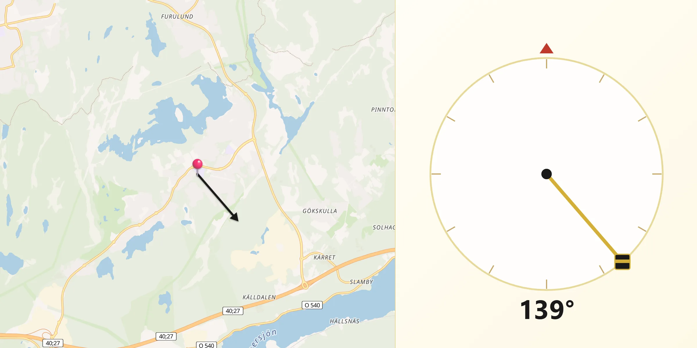 Qibla Riktning från Öjersjö