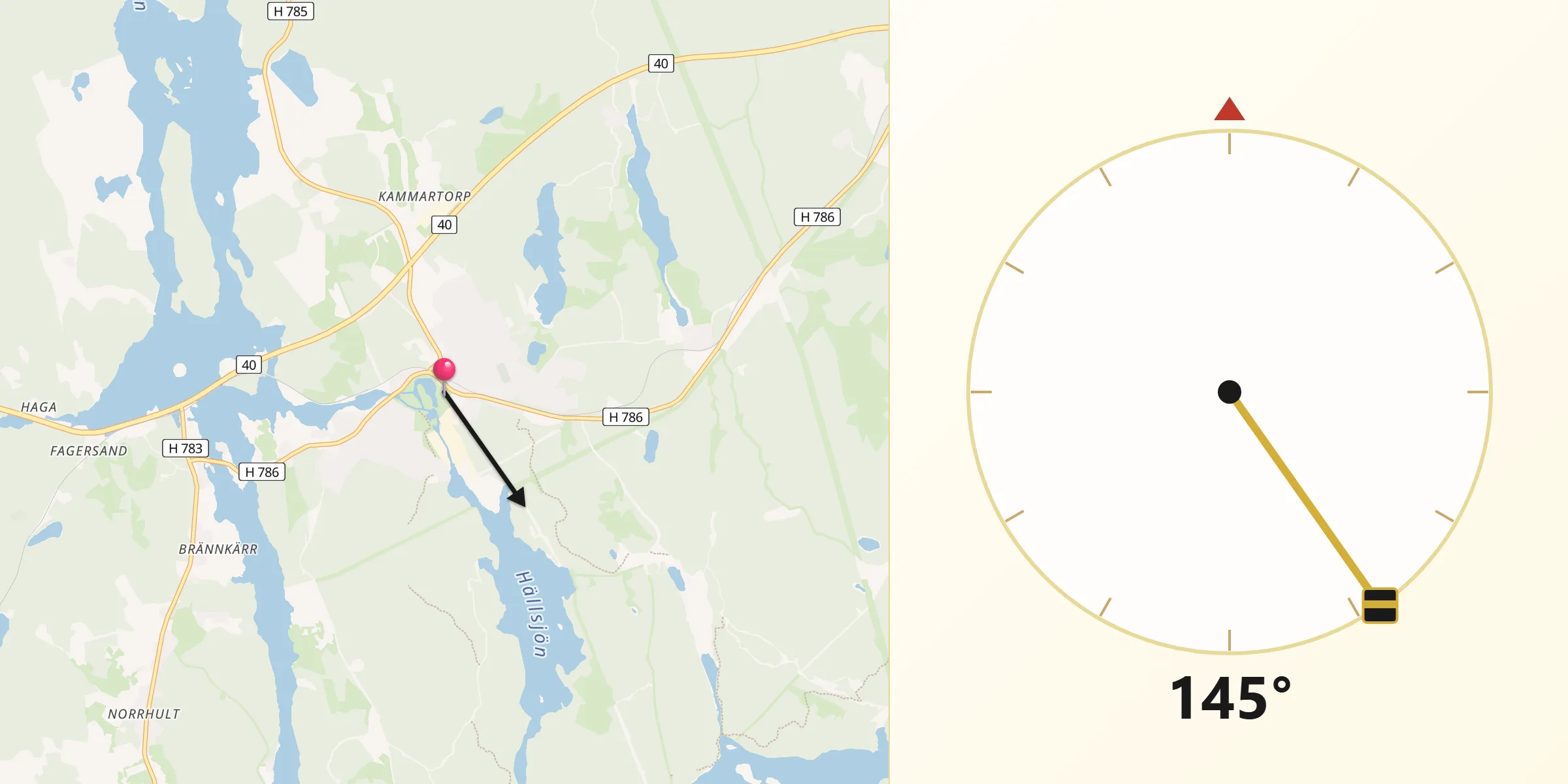 Qibla Riktning från Ankarsrum