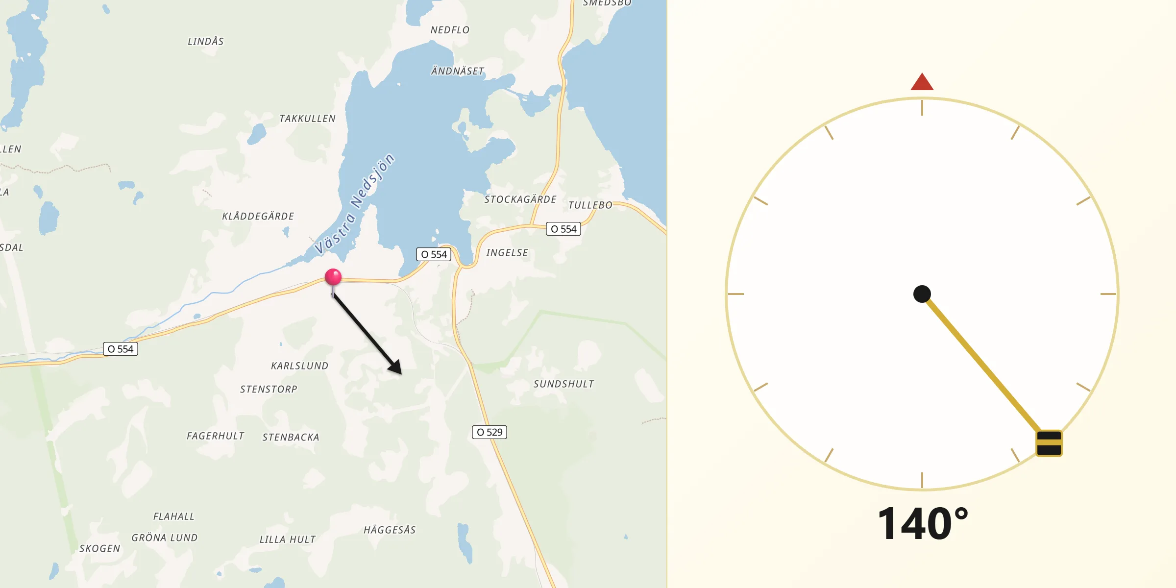 Qibla Riktning från Hindås