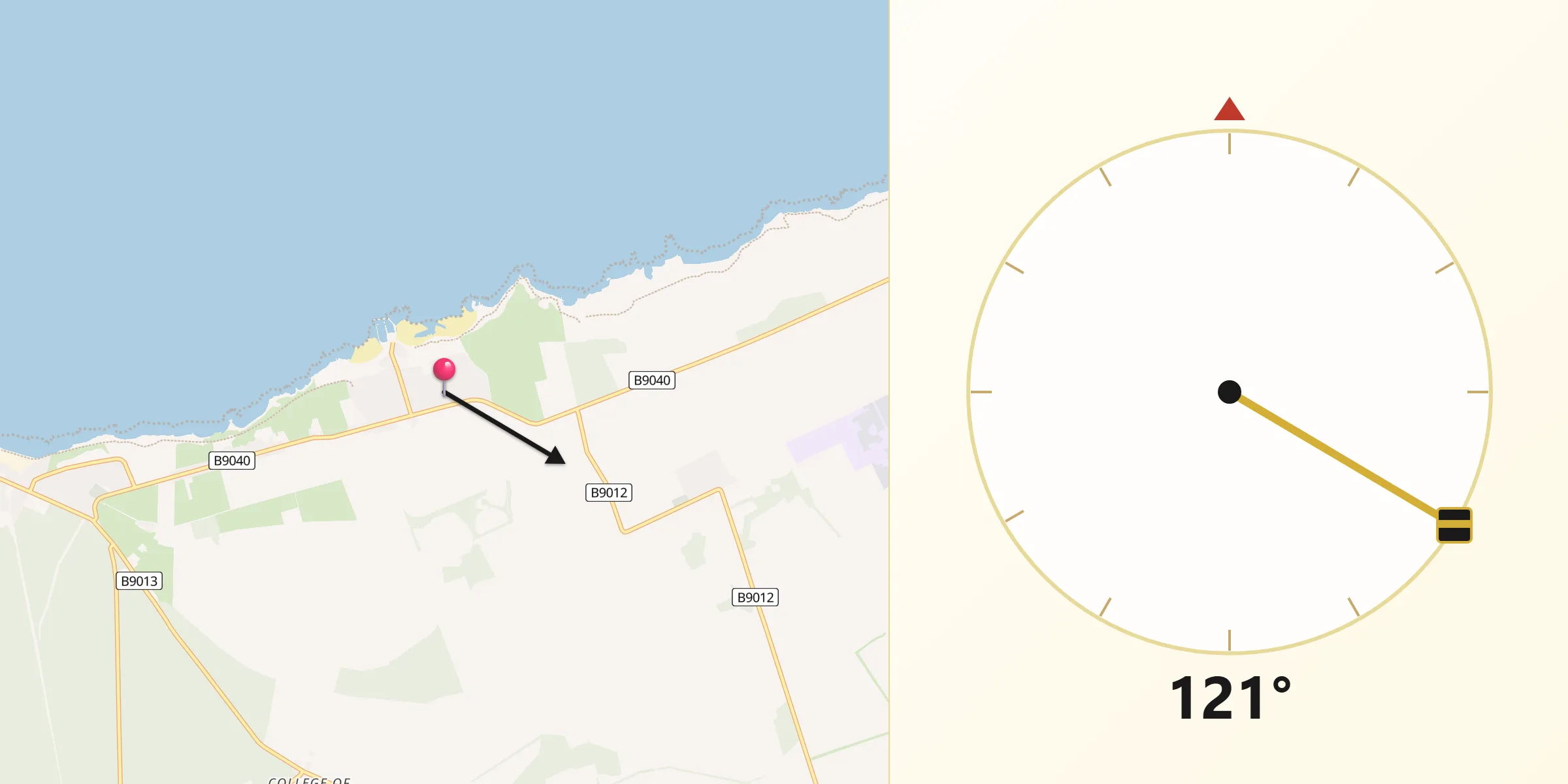 Qibla Direction from Hopeman