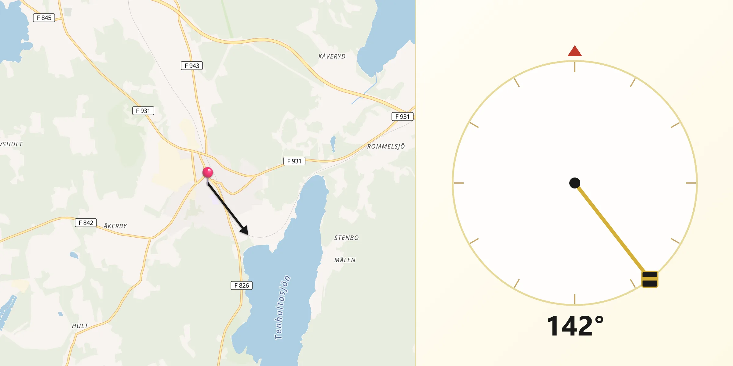 Qibla Riktning från Tenhult