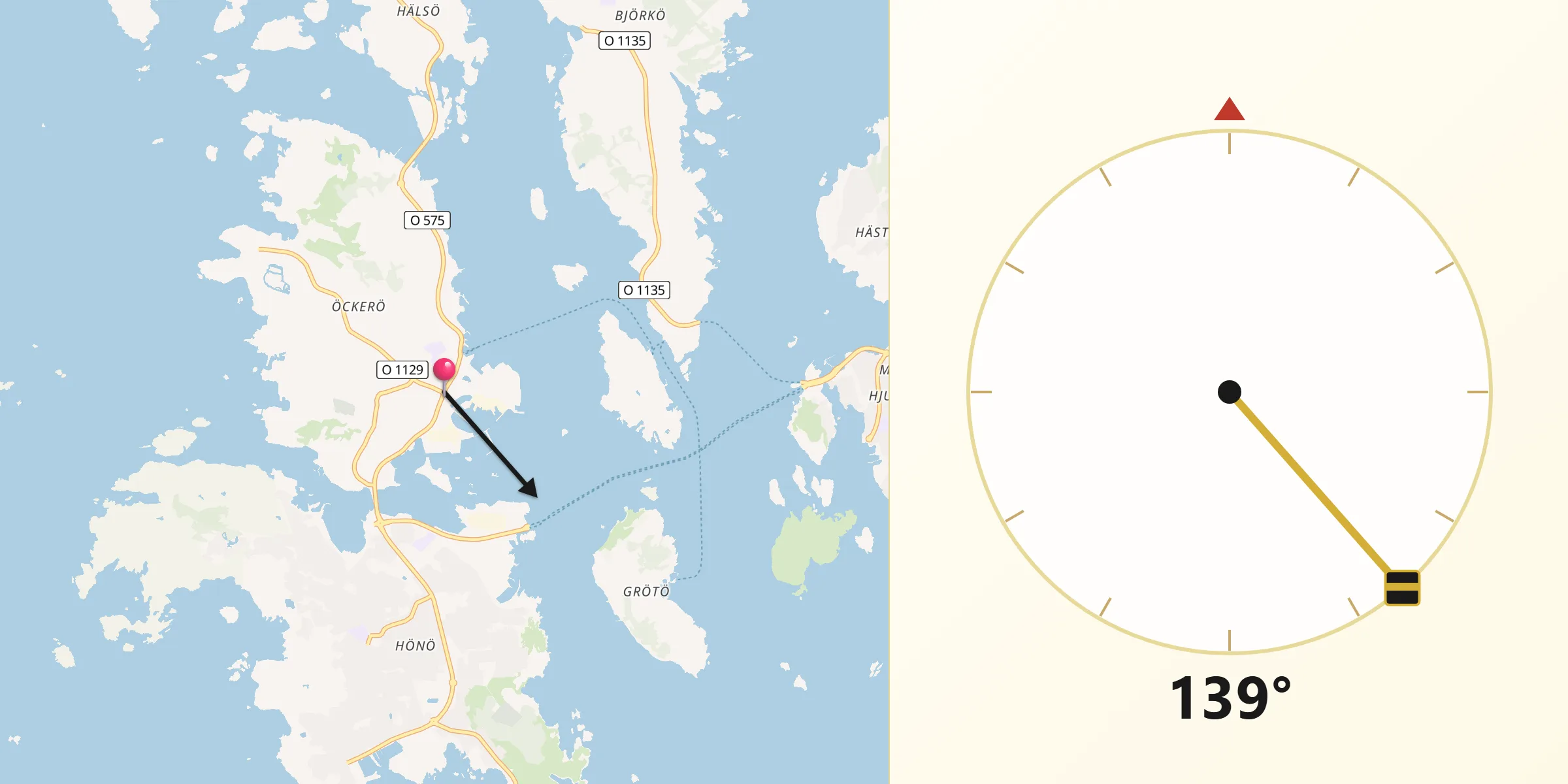 Qibla Riktning från Öckerö