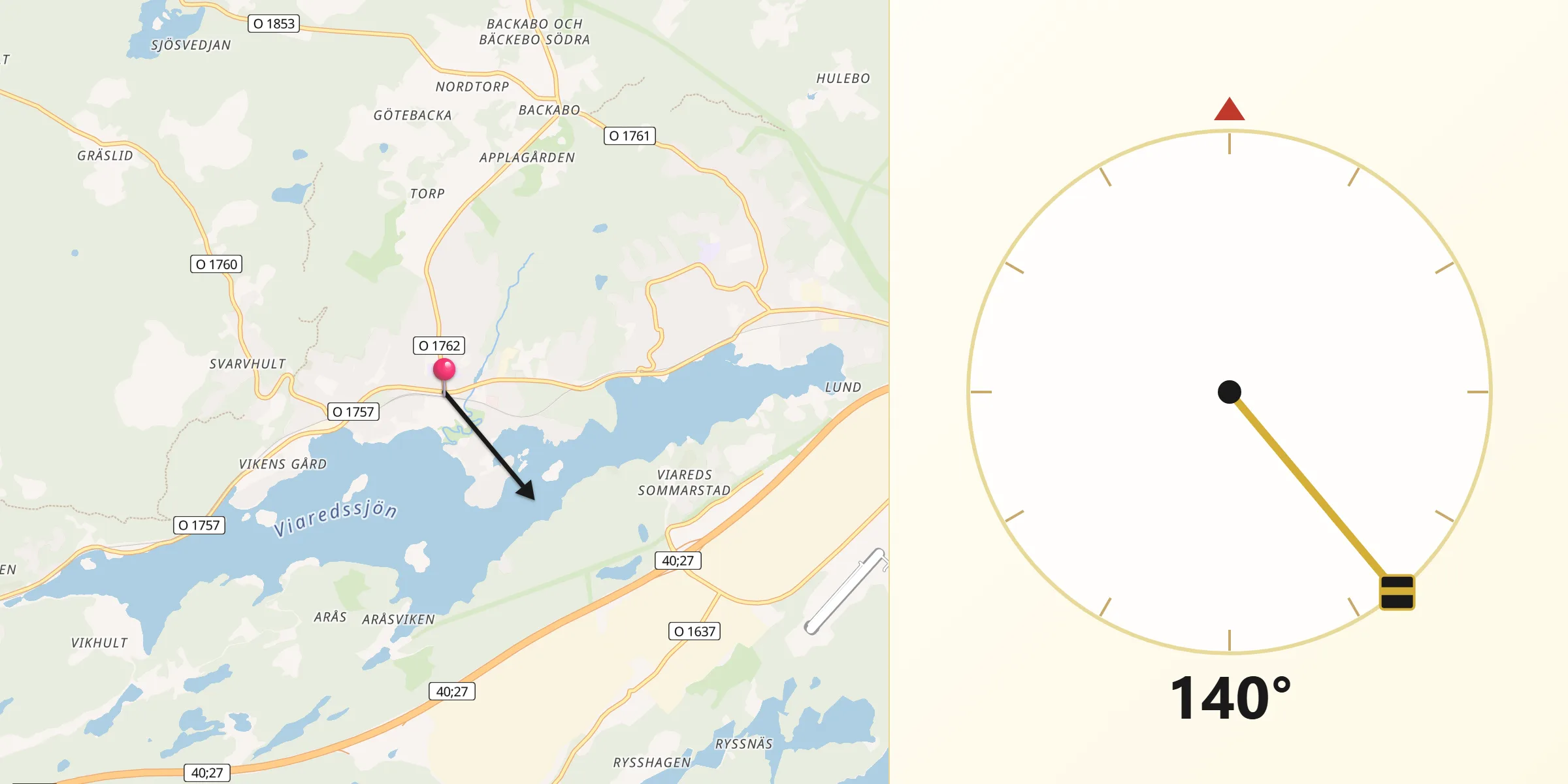Qibla Riktning från Sandared
