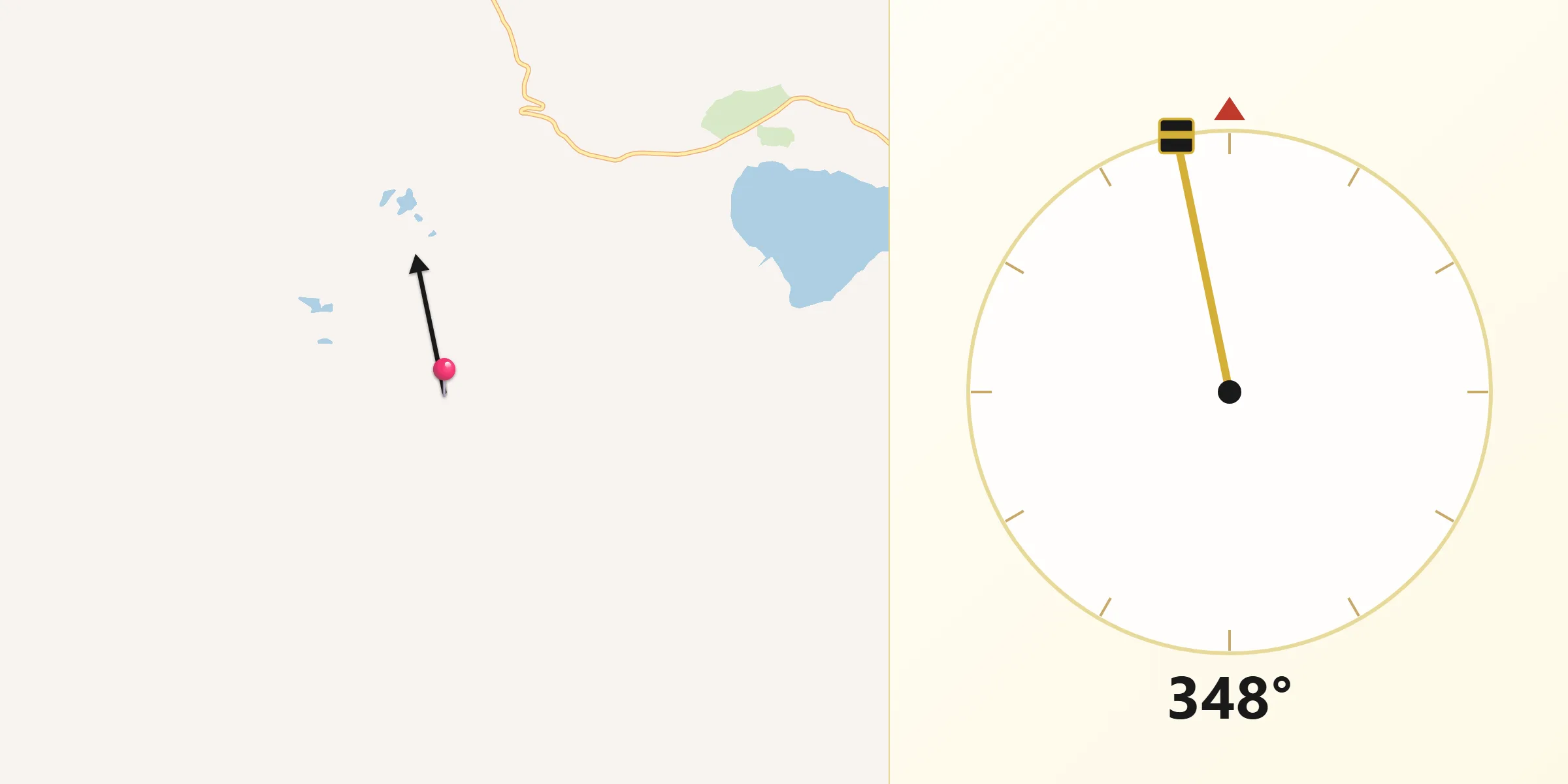 Qibla Direction from Kodiak Station