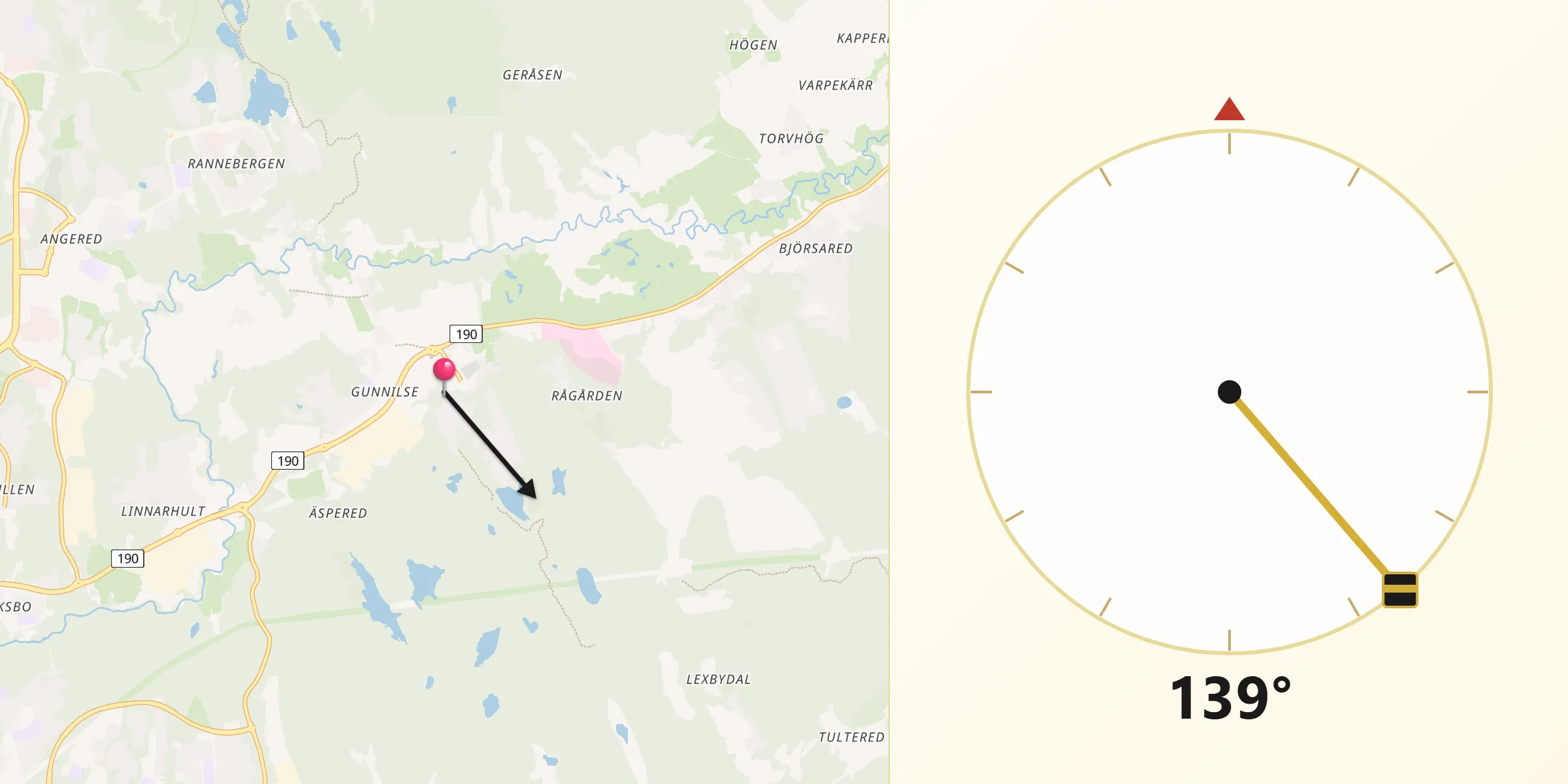 Qibla Riktning från Angered