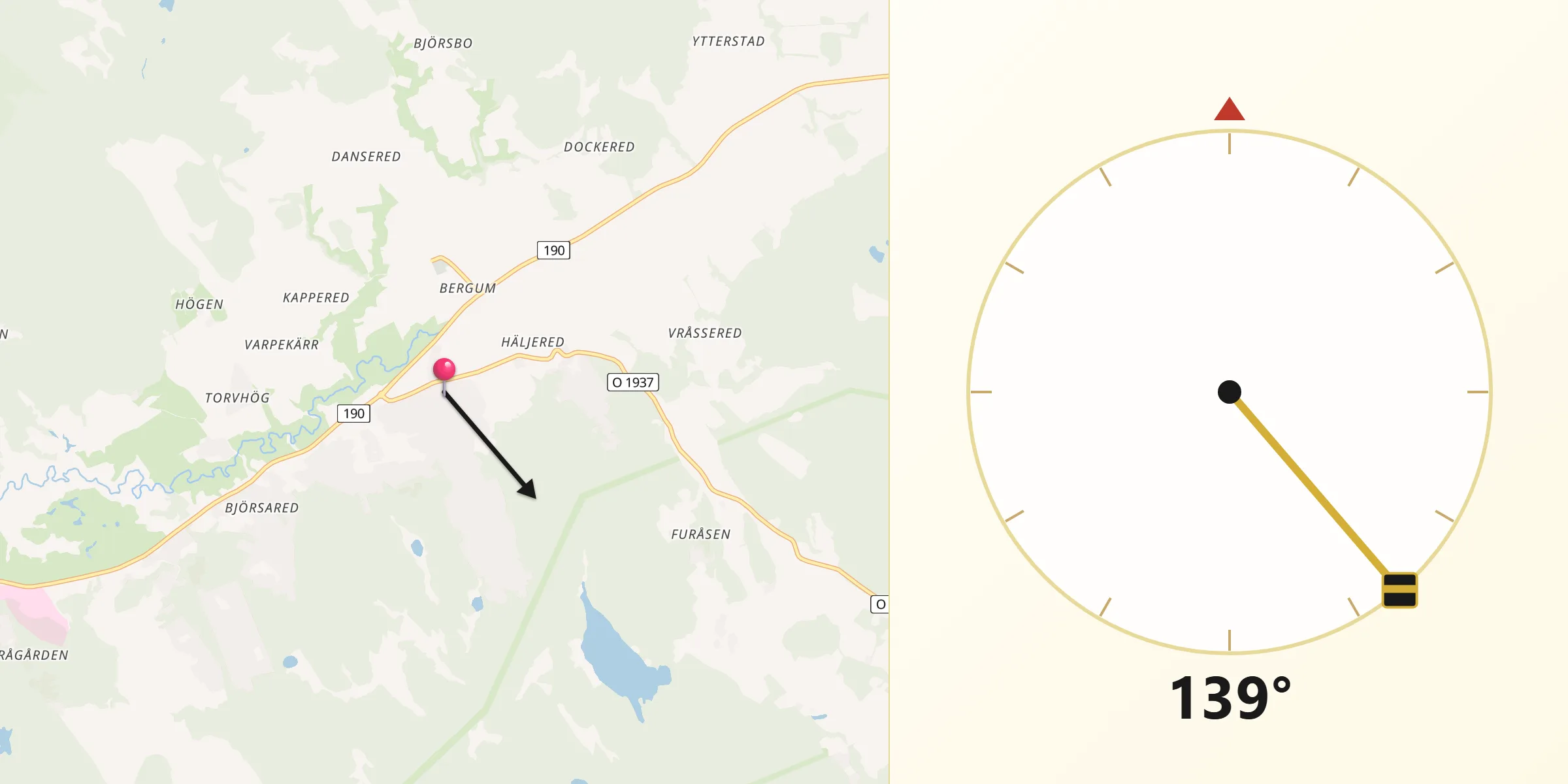 Qibla Riktning från Olofstorp