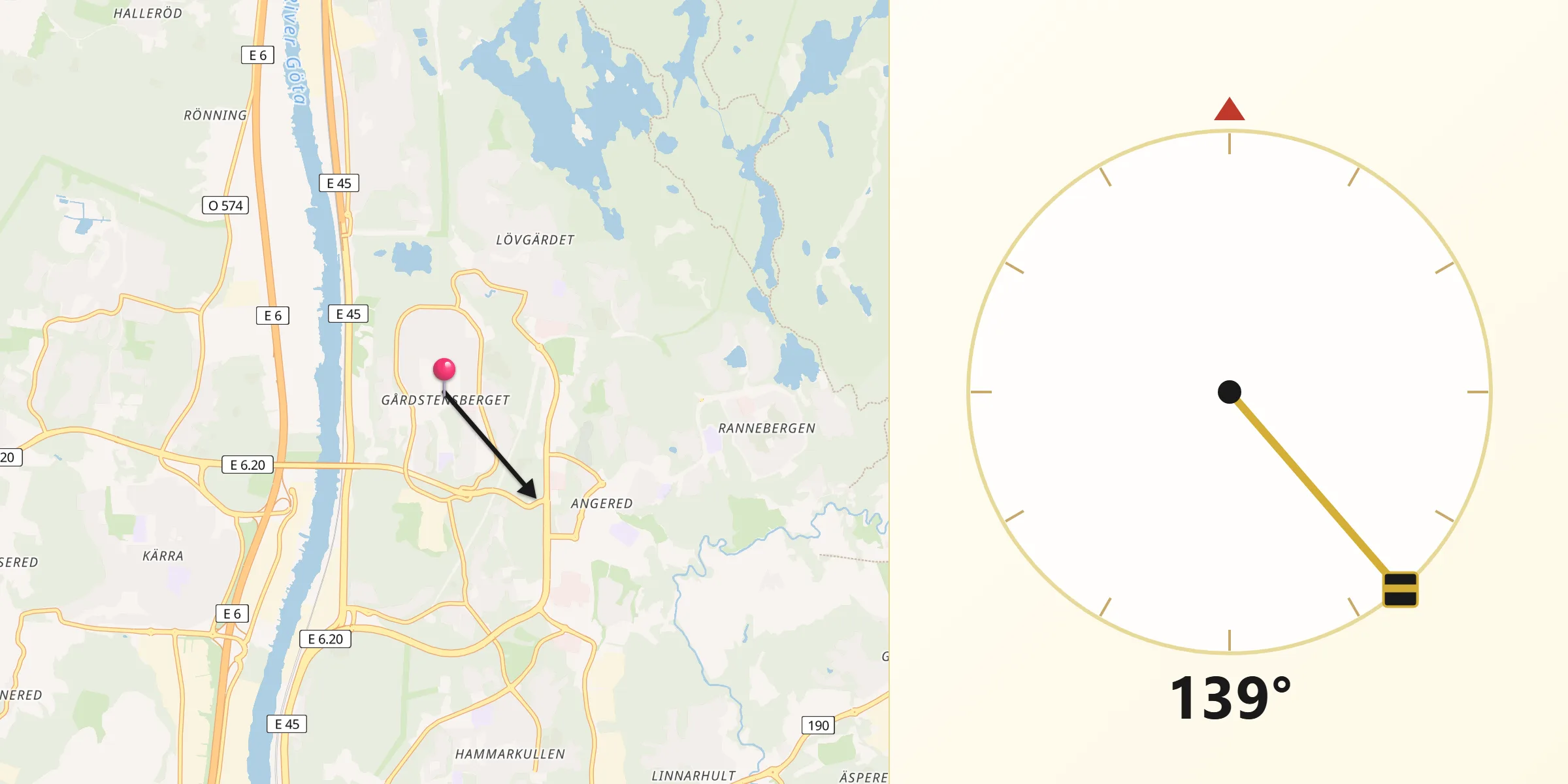 Qibla Riktning från Gårdsten