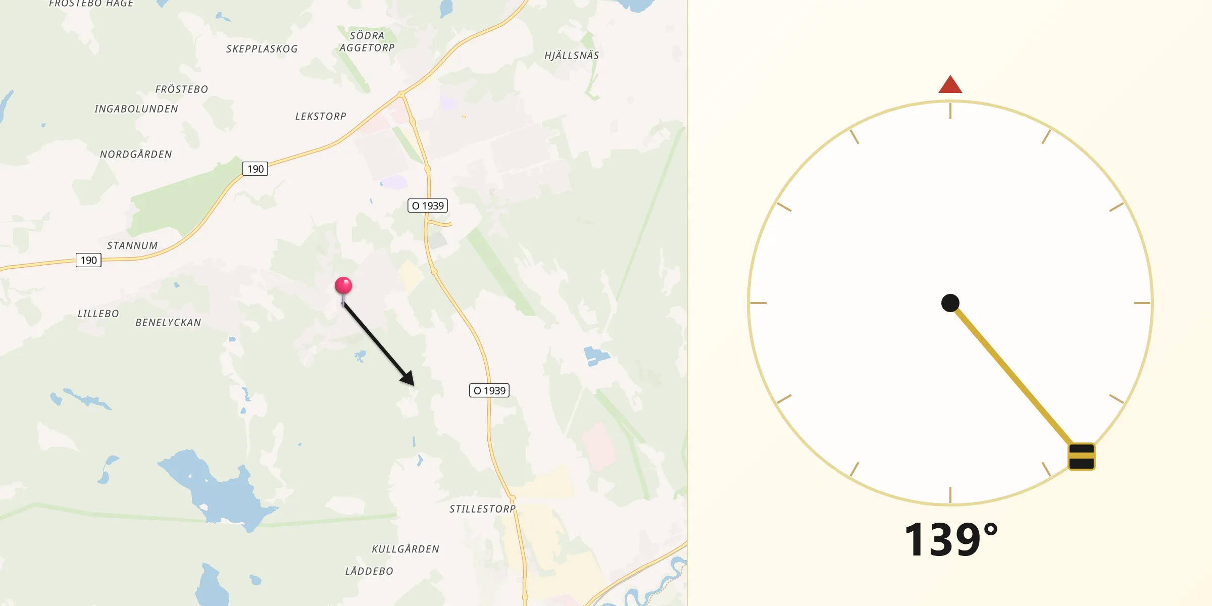 Qibla Riktning från Olstorp