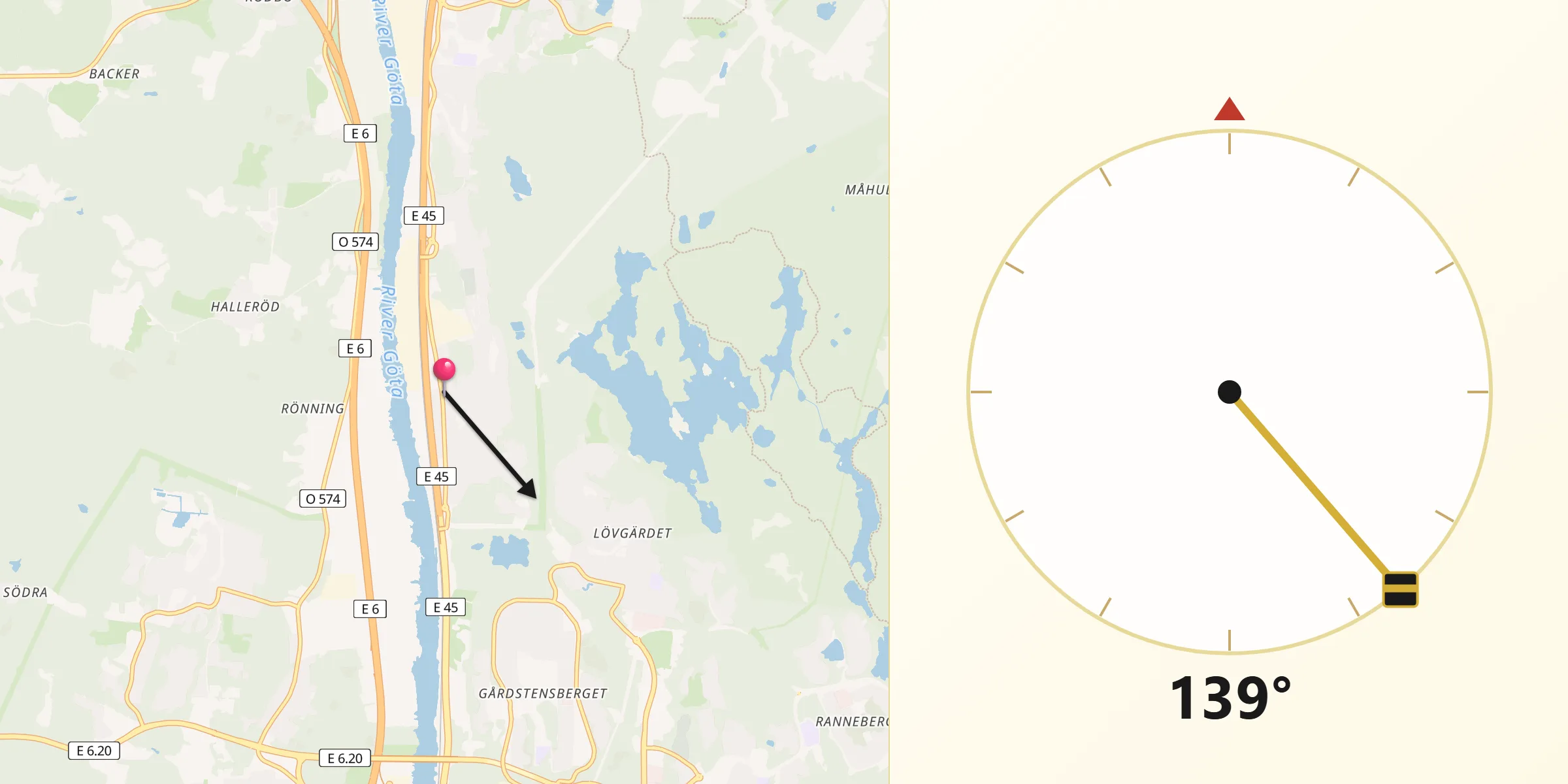 Qibla Riktning från Surte
