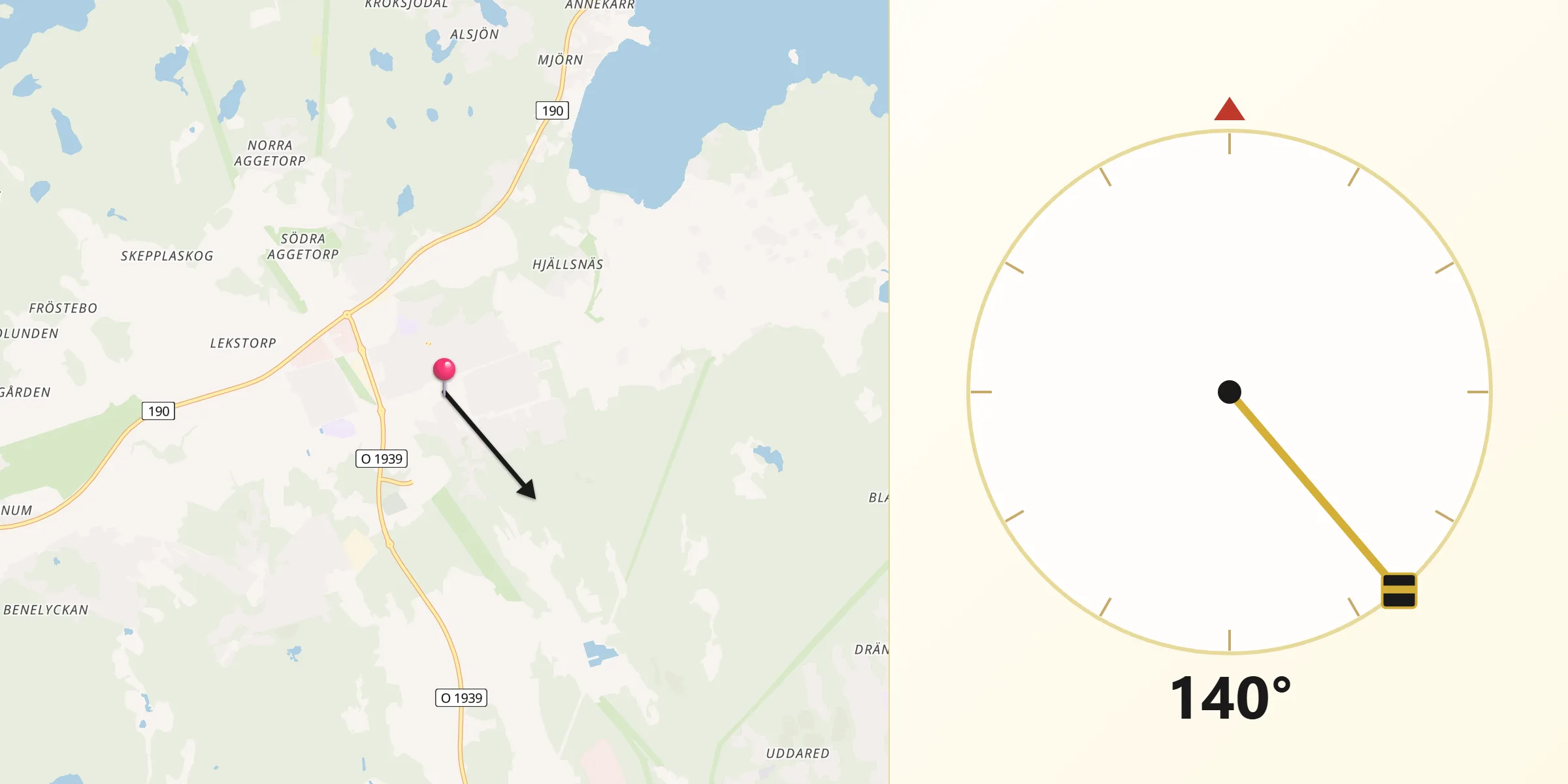 Qibla Riktning från Gråbo