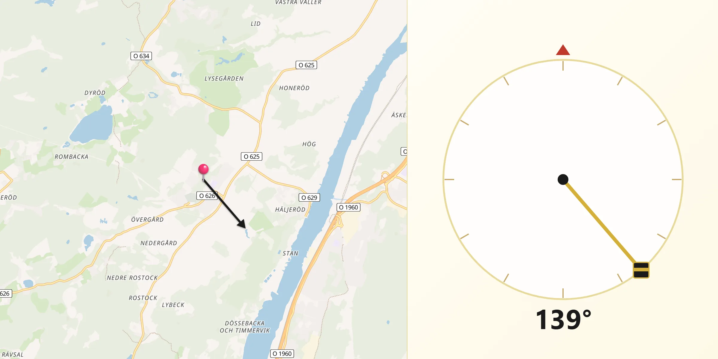Qibla Riktning från Diseröd