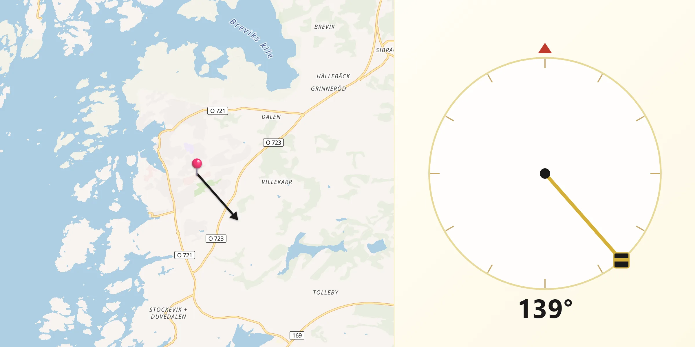 Qibla Riktning från Skärhamn