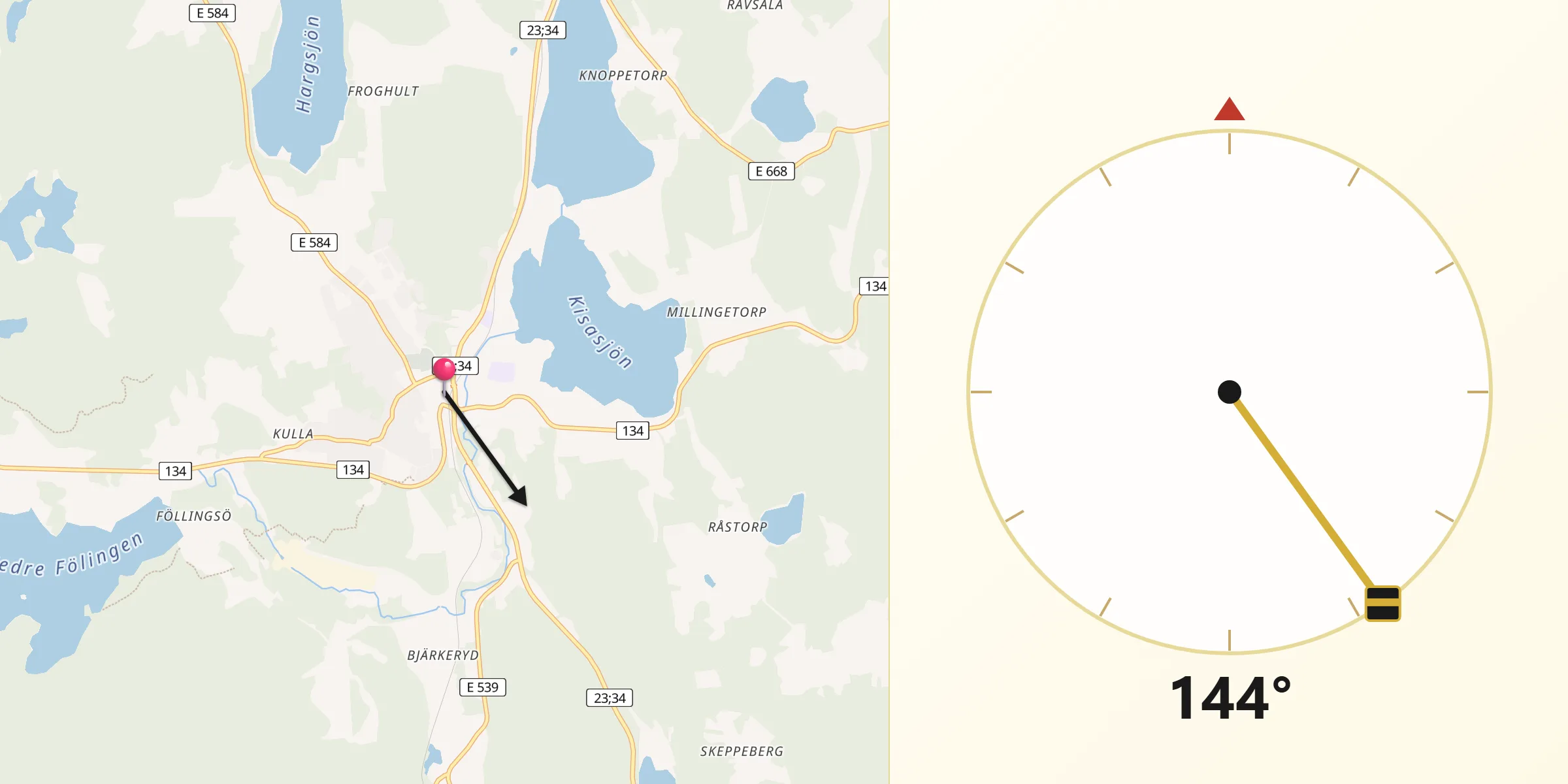 Qibla Riktning från Kisa