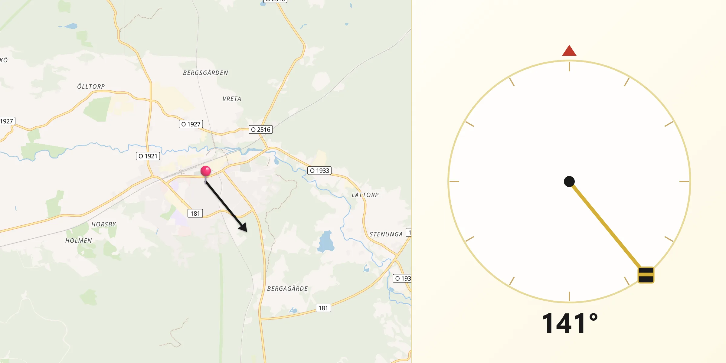 Qibla Riktning från Herrljunga