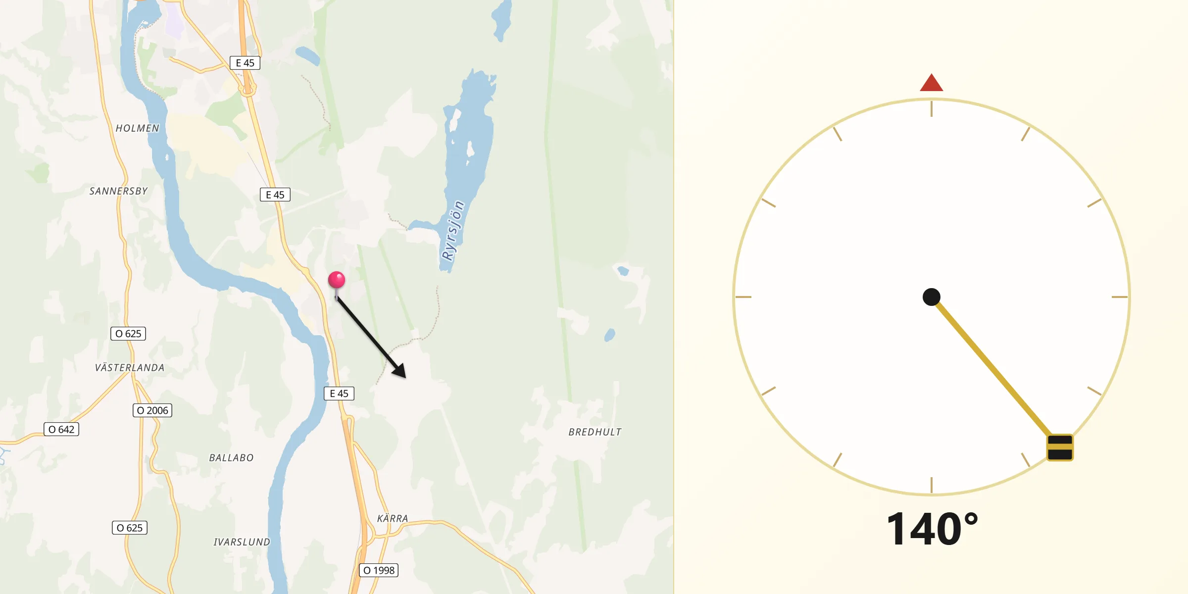 Qibla Riktning från Göta