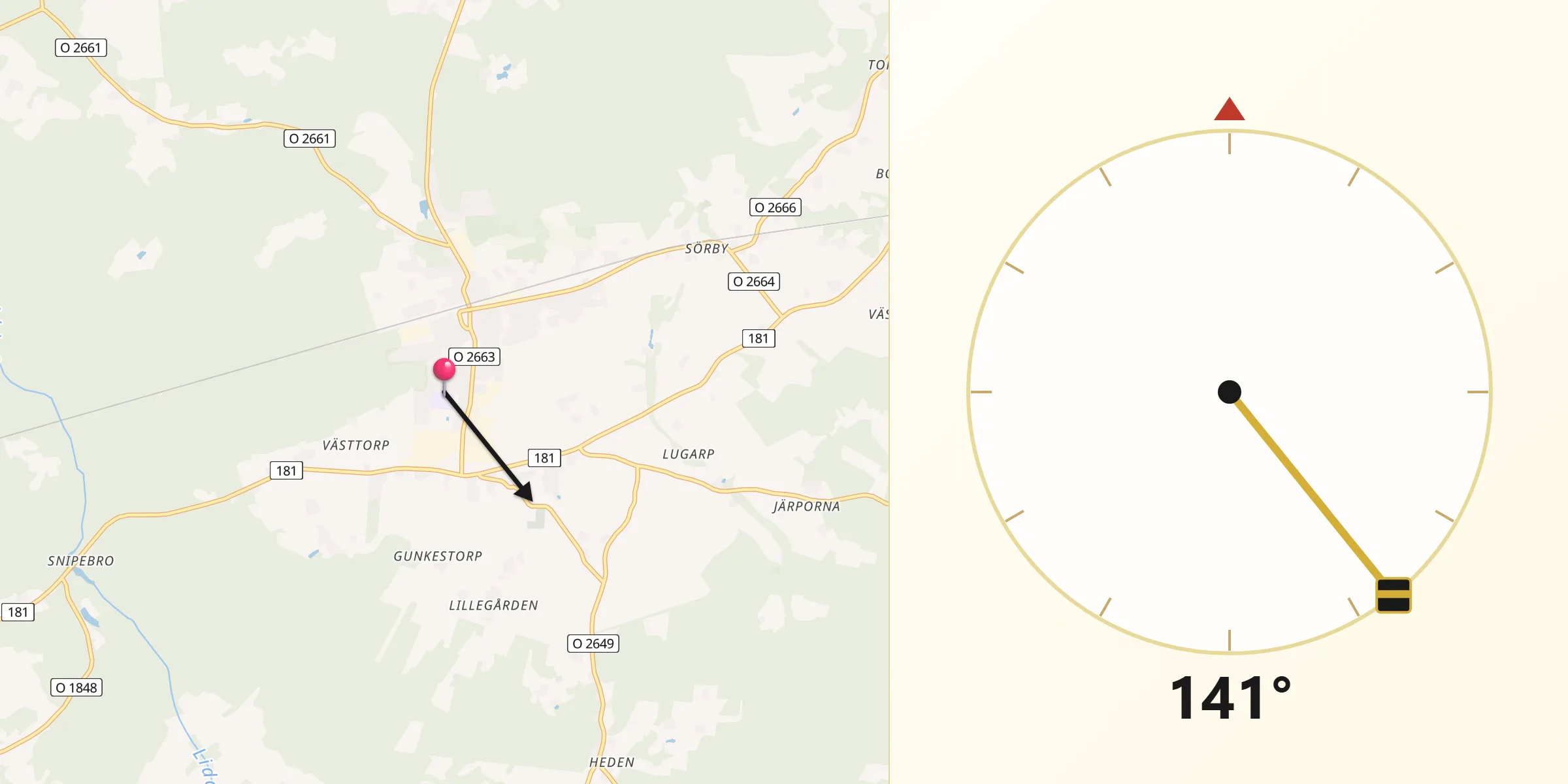 Qibla Riktning från Floby