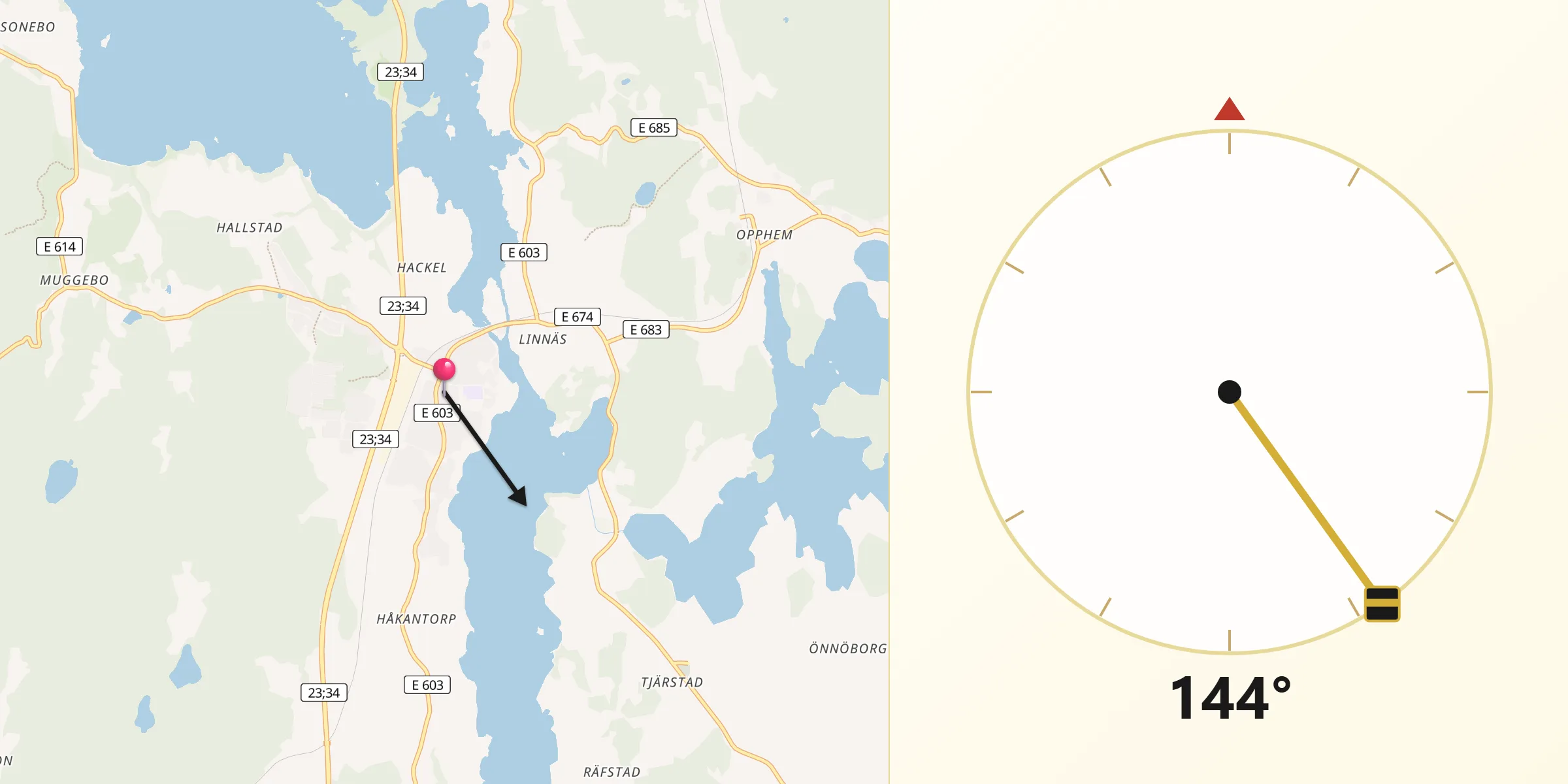 Qibla Riktning från Rimforsa