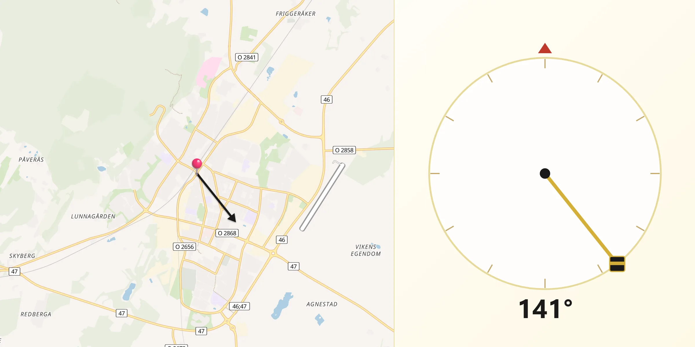 Qibla Riktning från Falköping