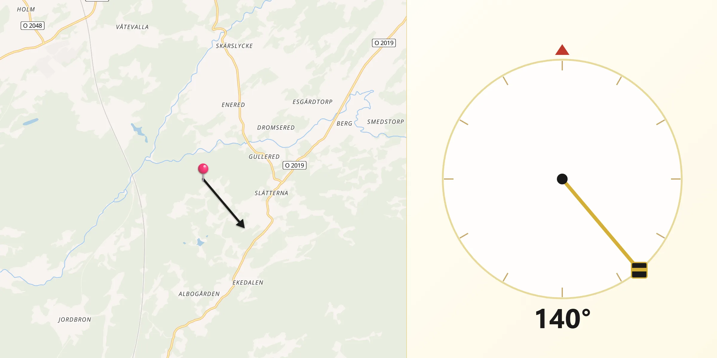 Qibla Riktning från Trollhättan