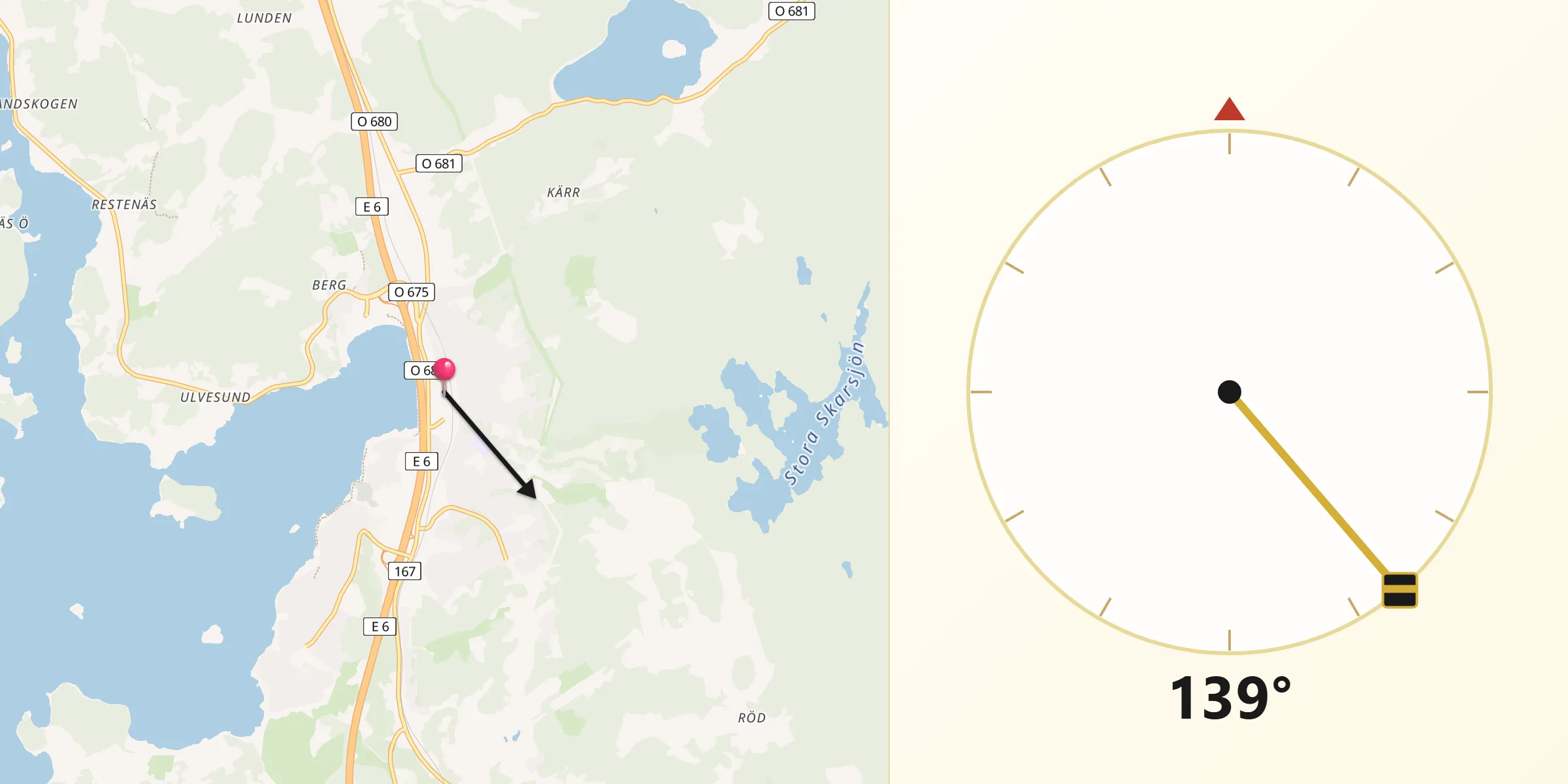 Qibla Riktning från Ljungskile