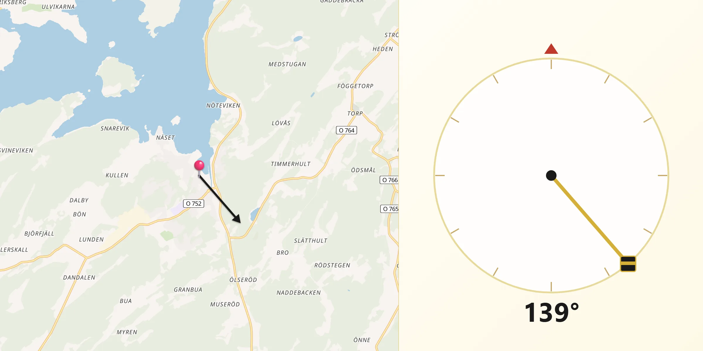 Qibla Riktning från Henån