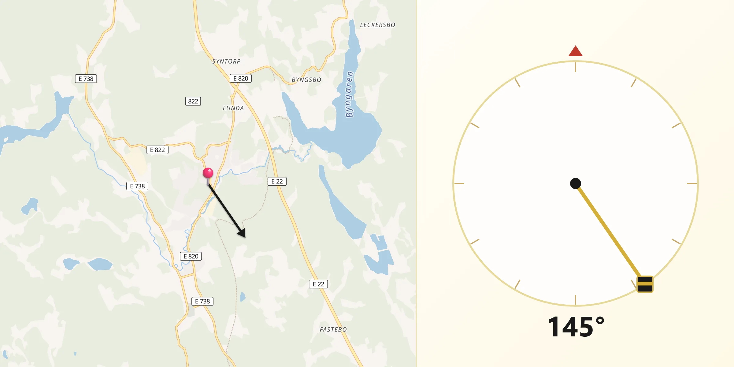 Qibla Riktning från Gusum