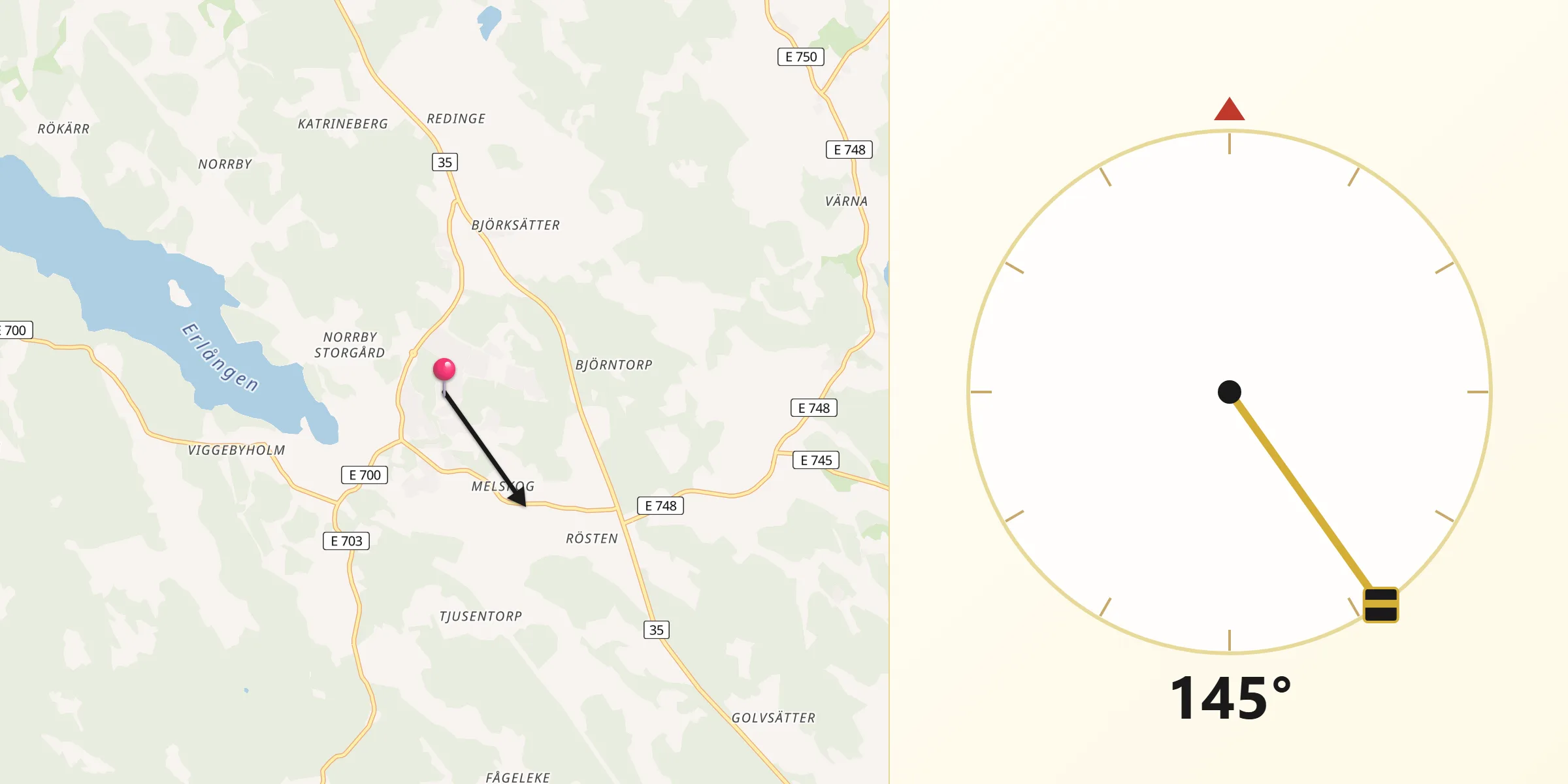 Qibla Riktning från Grebo
