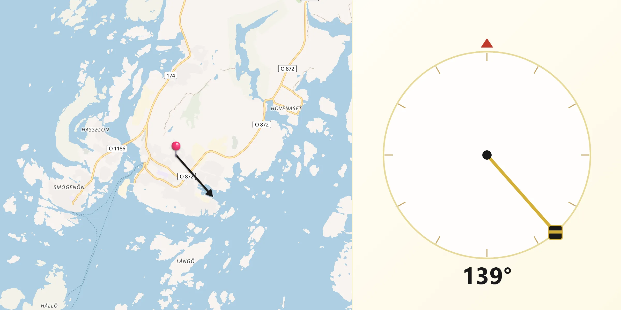 Qibla Riktning från Kungshamn
