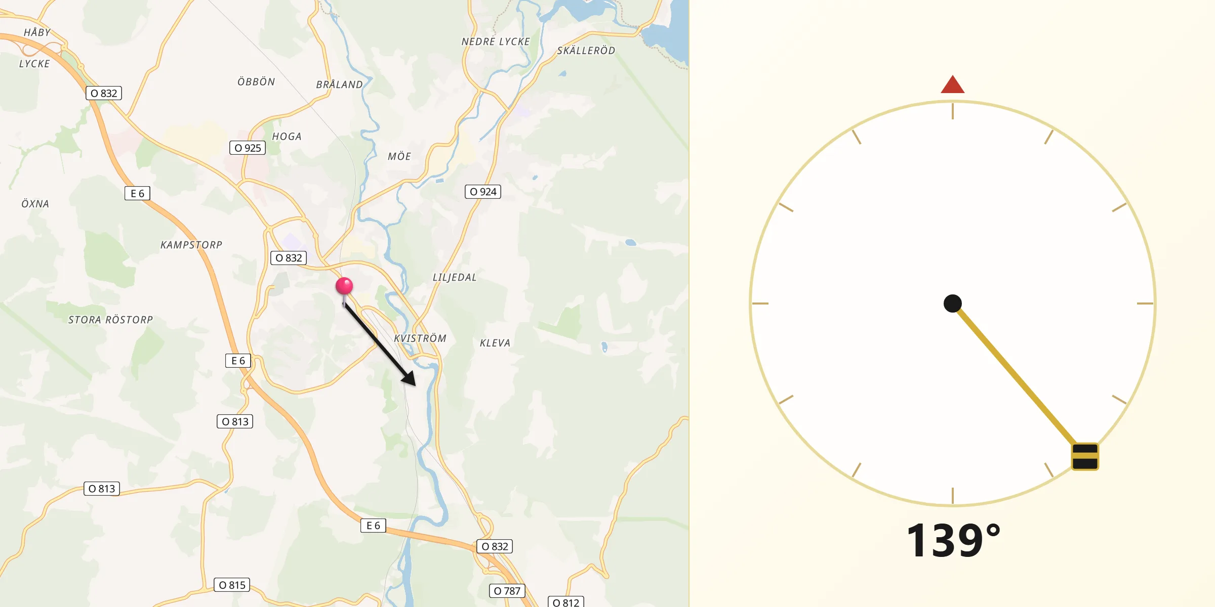 Qibla Riktning från Munkedal