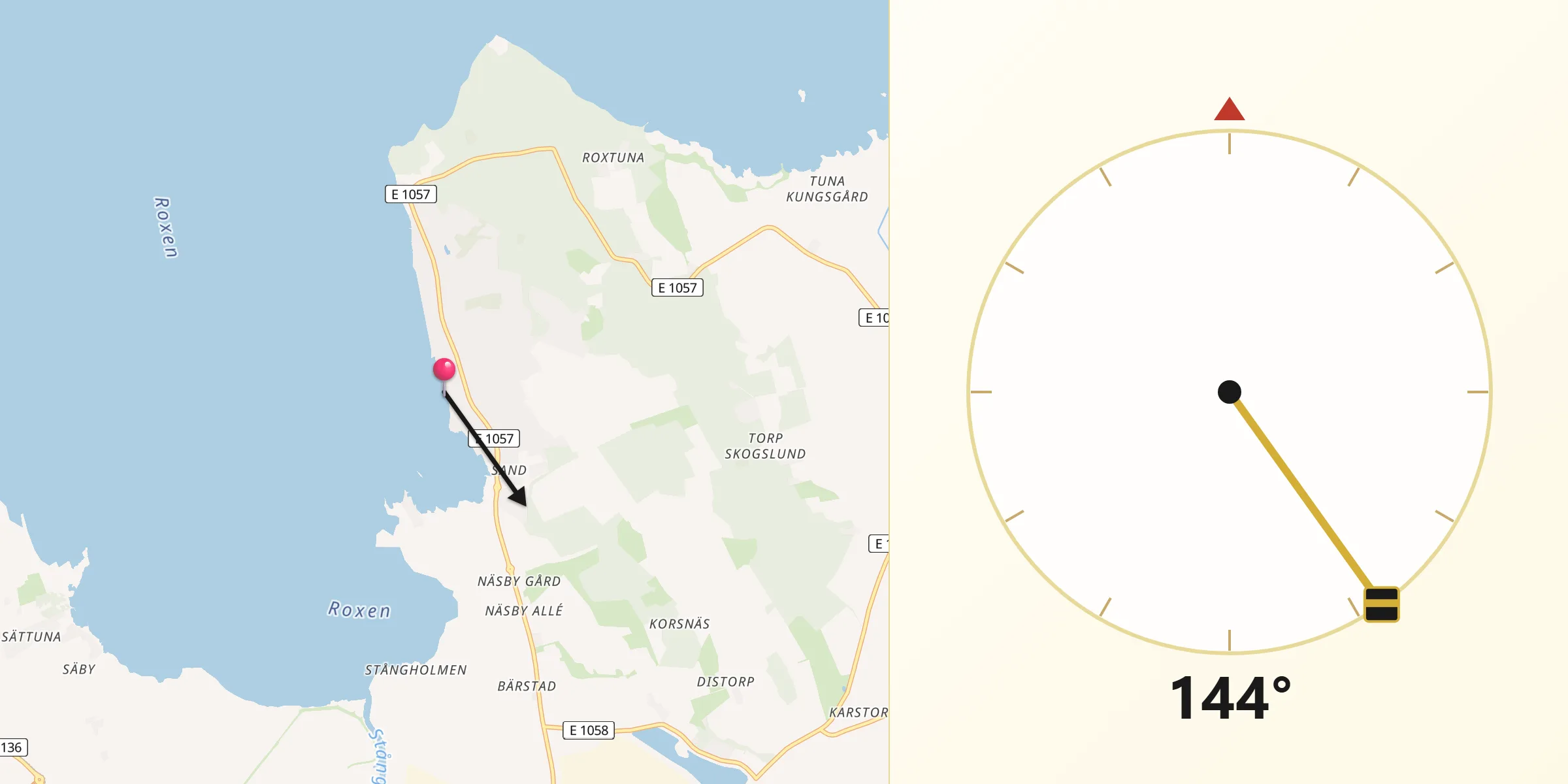 Qibla Riktning från Ekängen