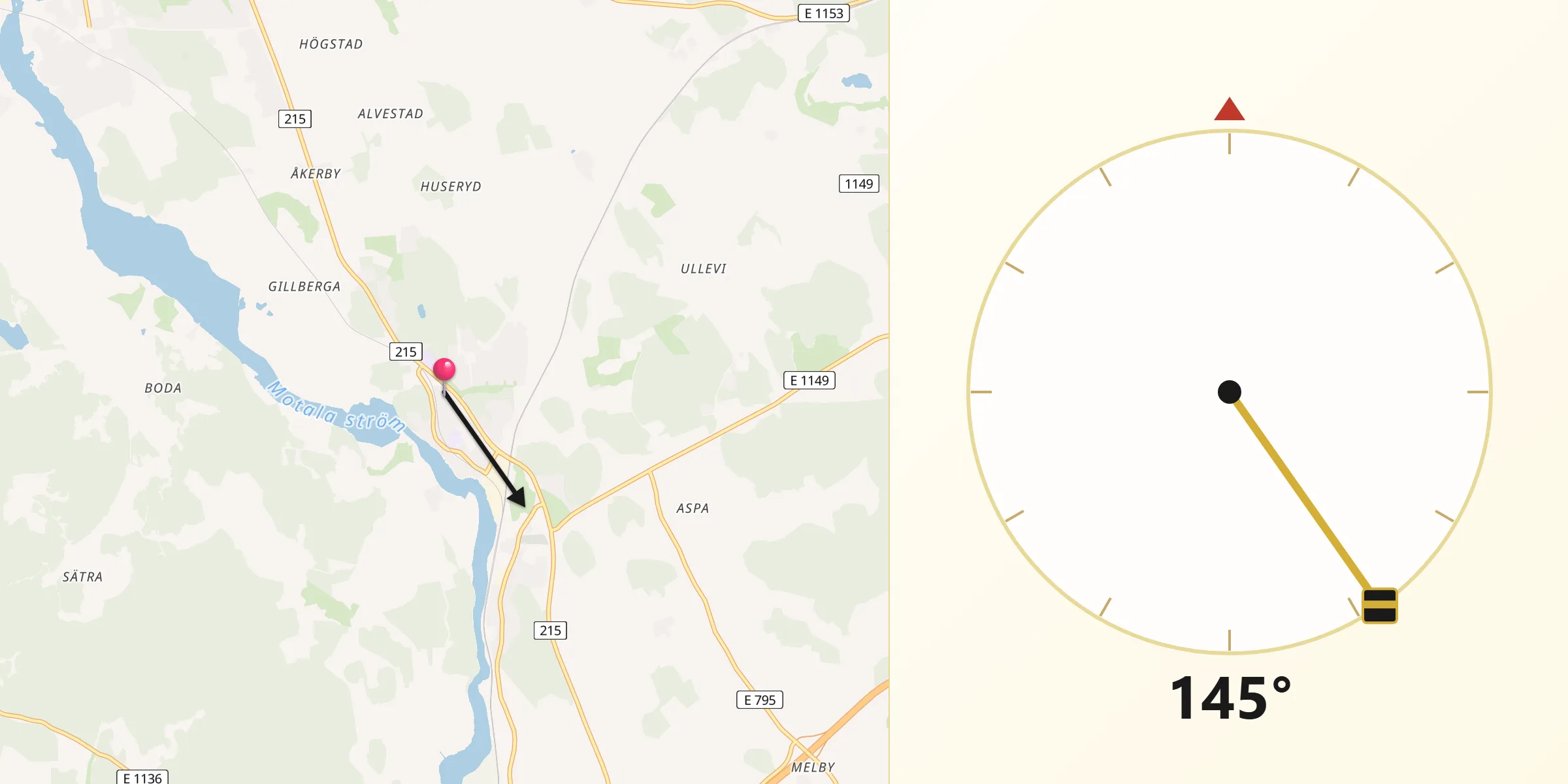 Qibla Riktning från Kimstad