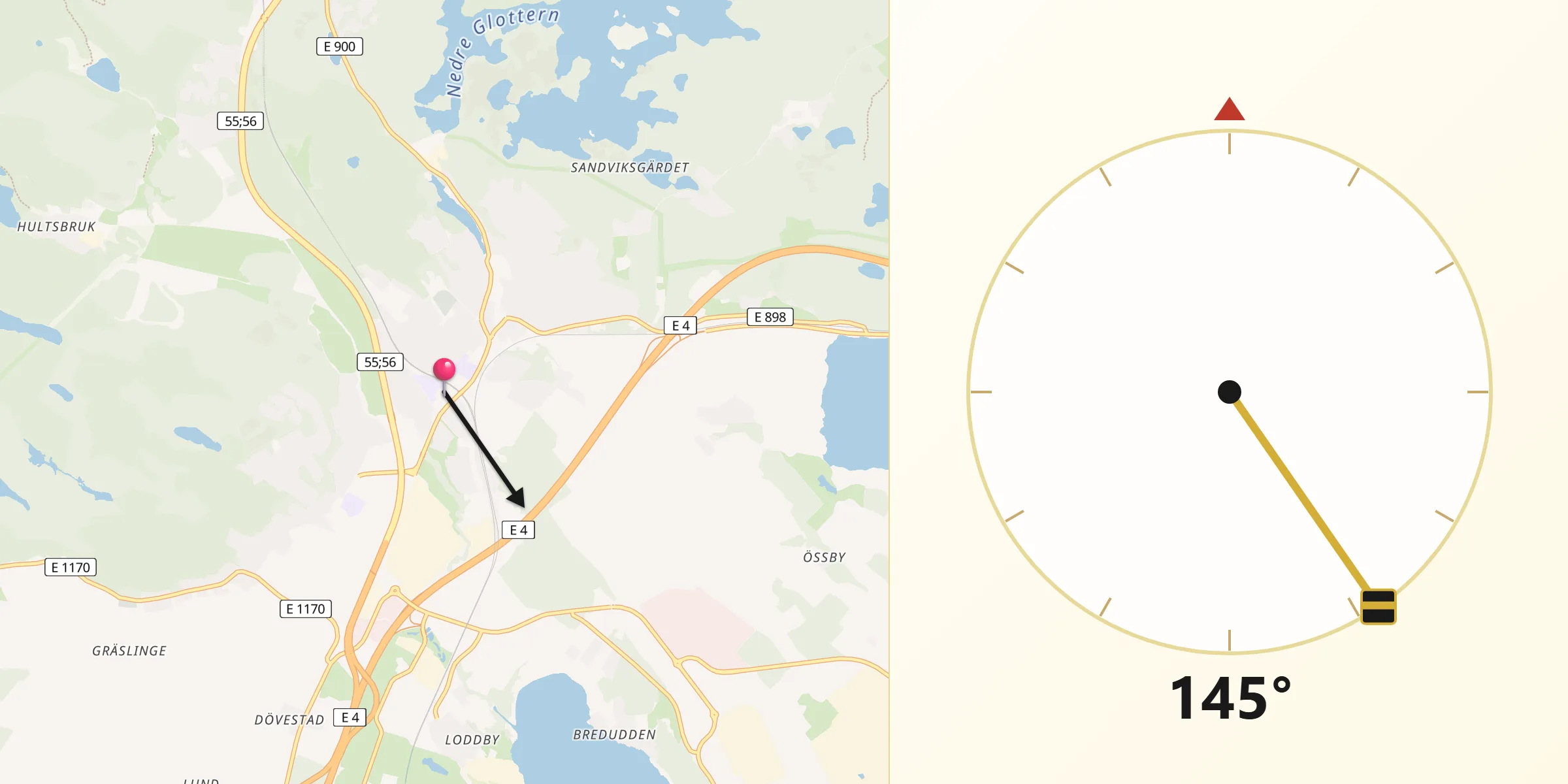 Qibla Riktning från Åby