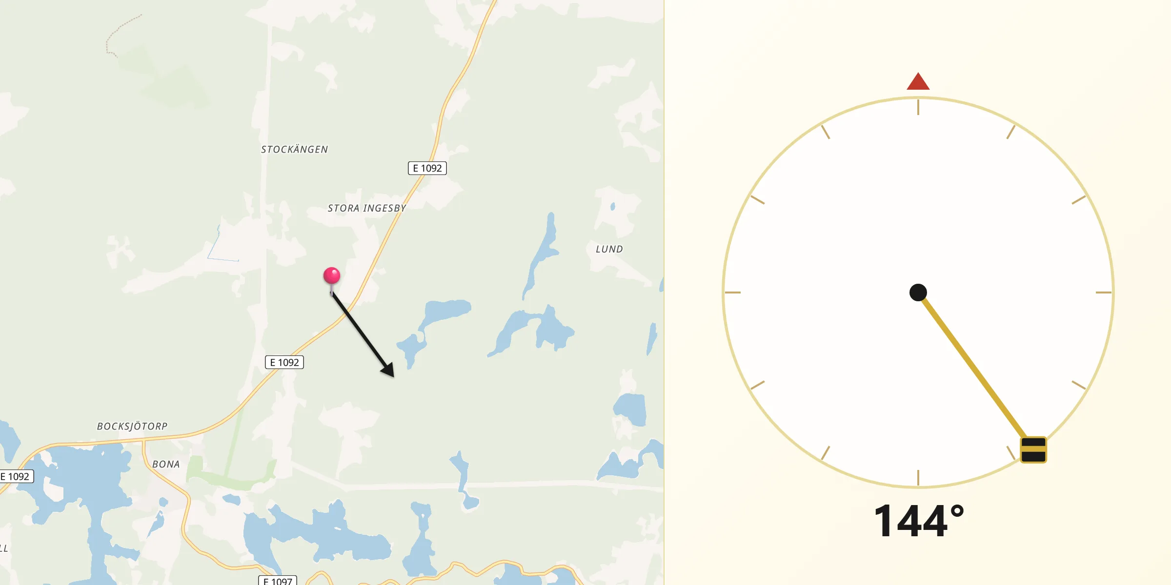 Qibla Riktning från Ryd