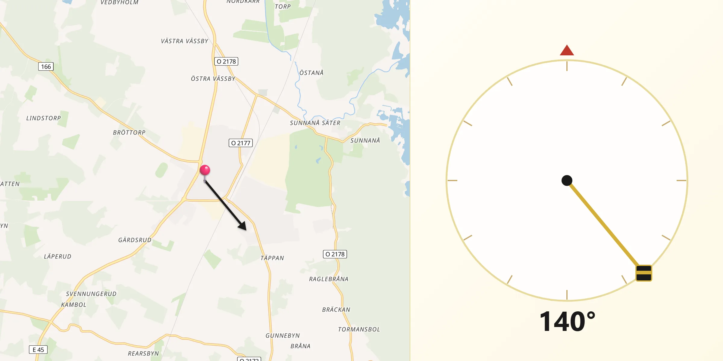 Qibla Riktning från Mellerud