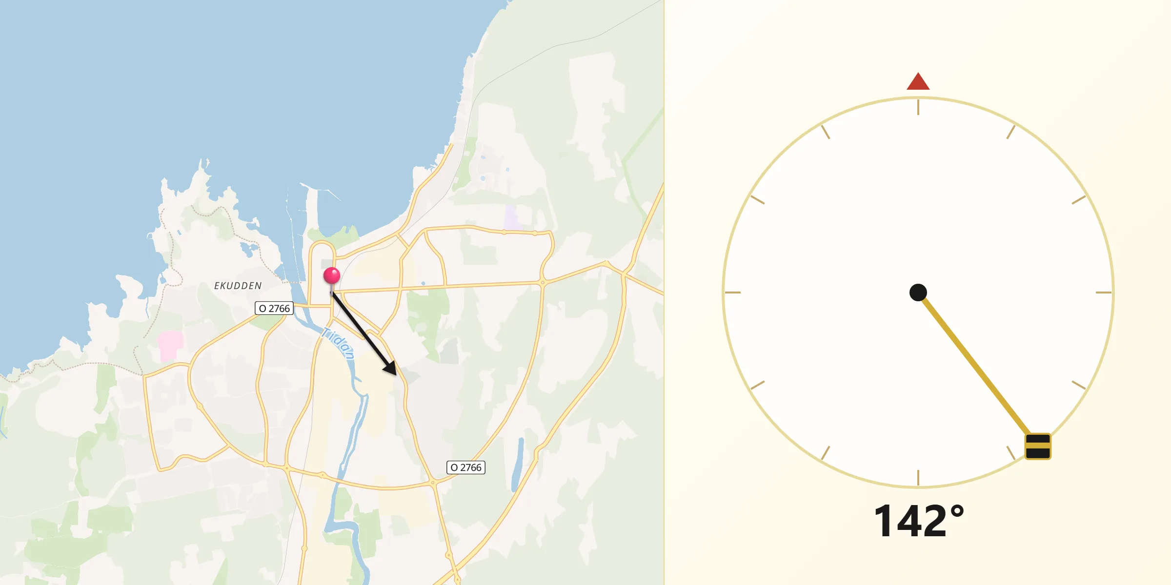 Qibla Riktning från Mariestad