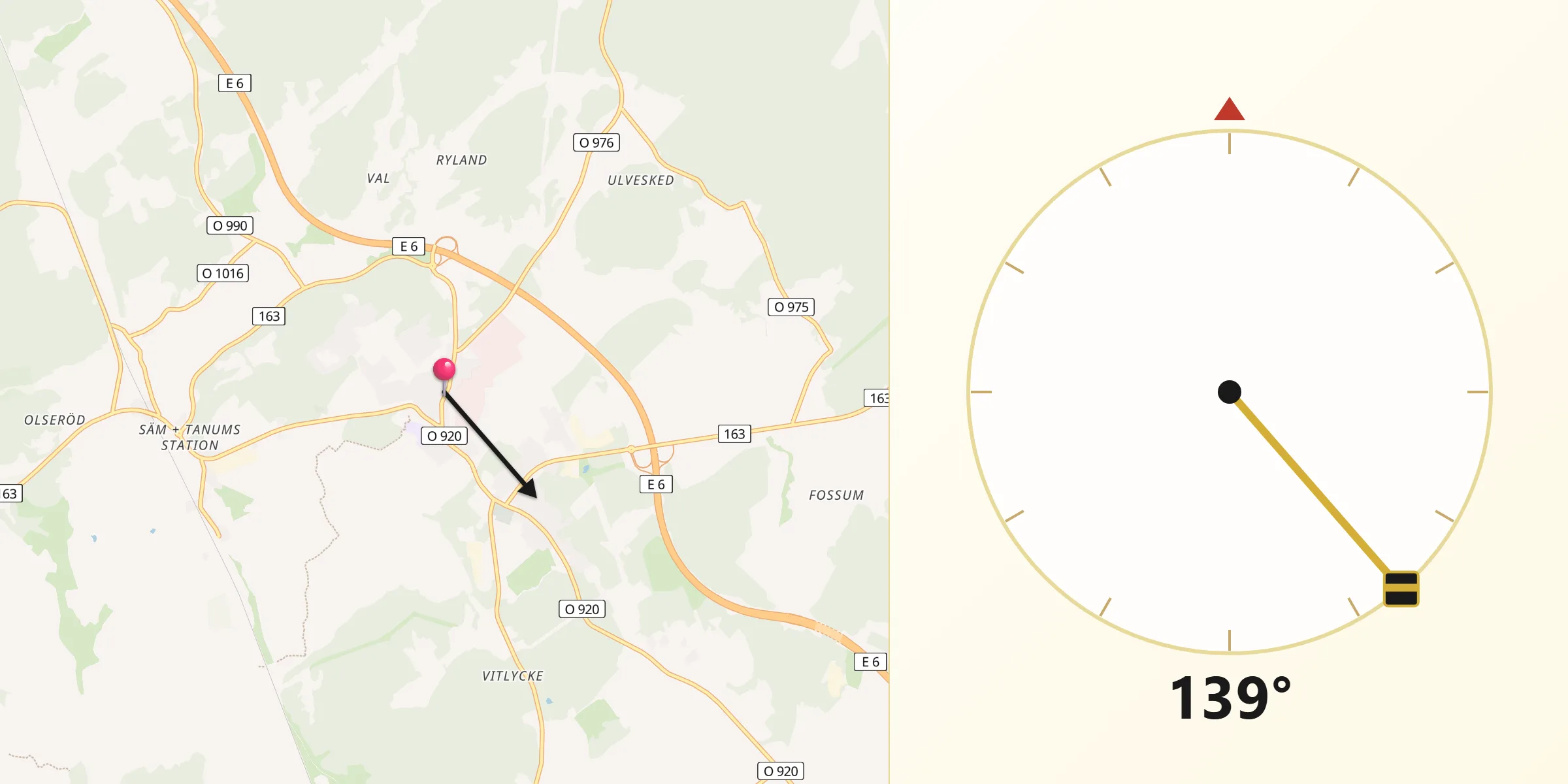 Qibla Riktning från Tanumshede