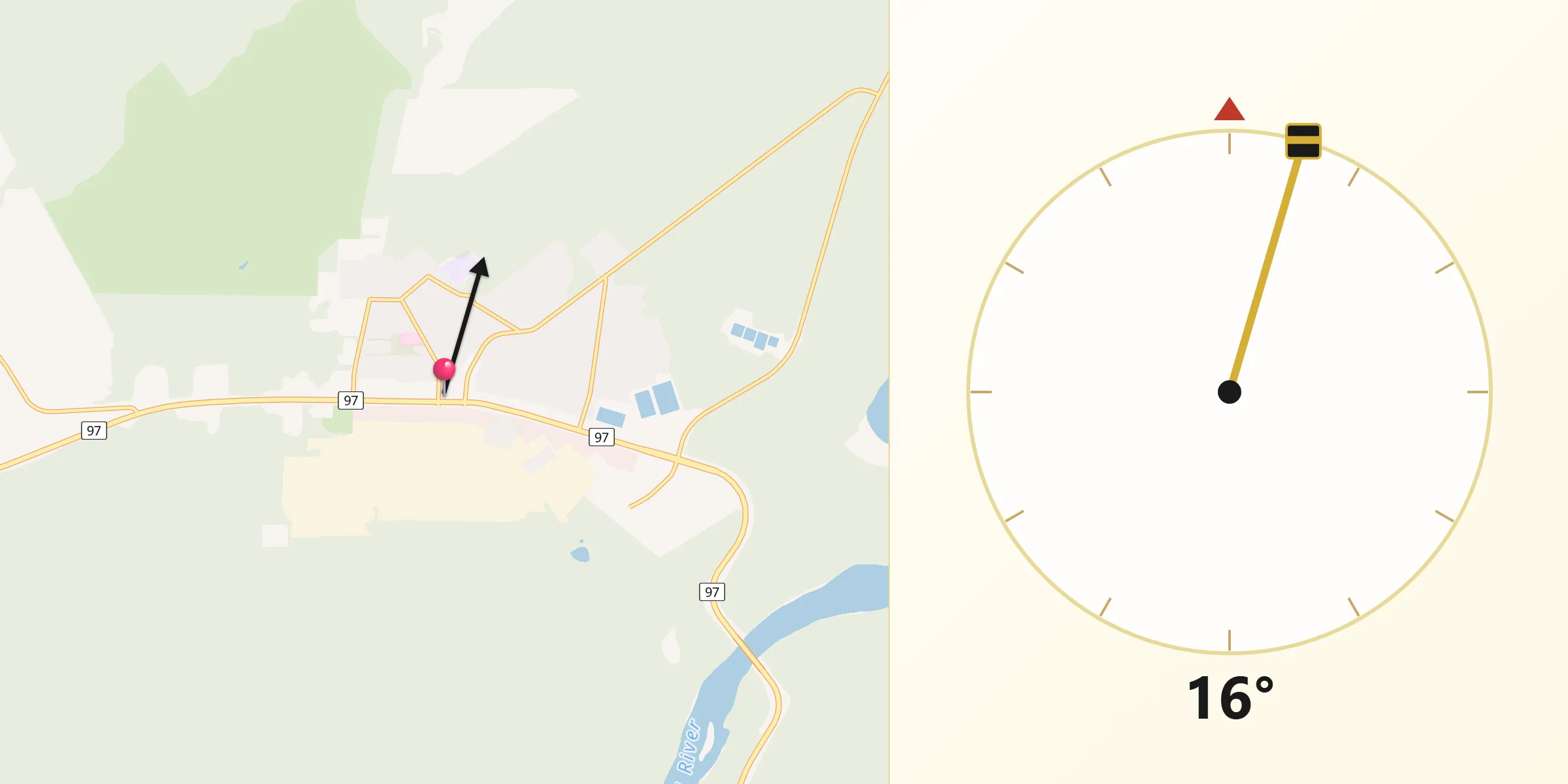 Qibla Direction from Fort Nelson