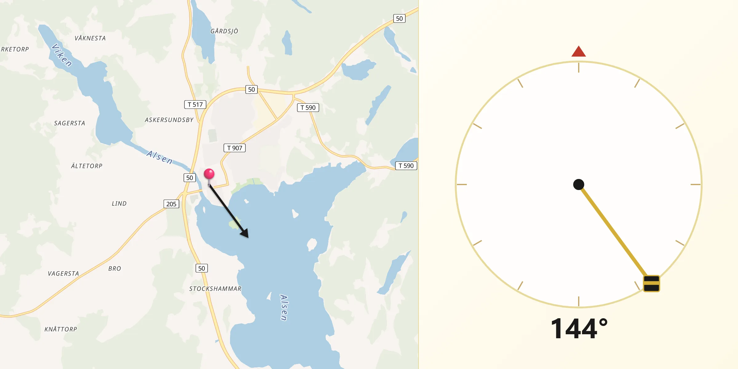 Qibla Riktning från Askersund