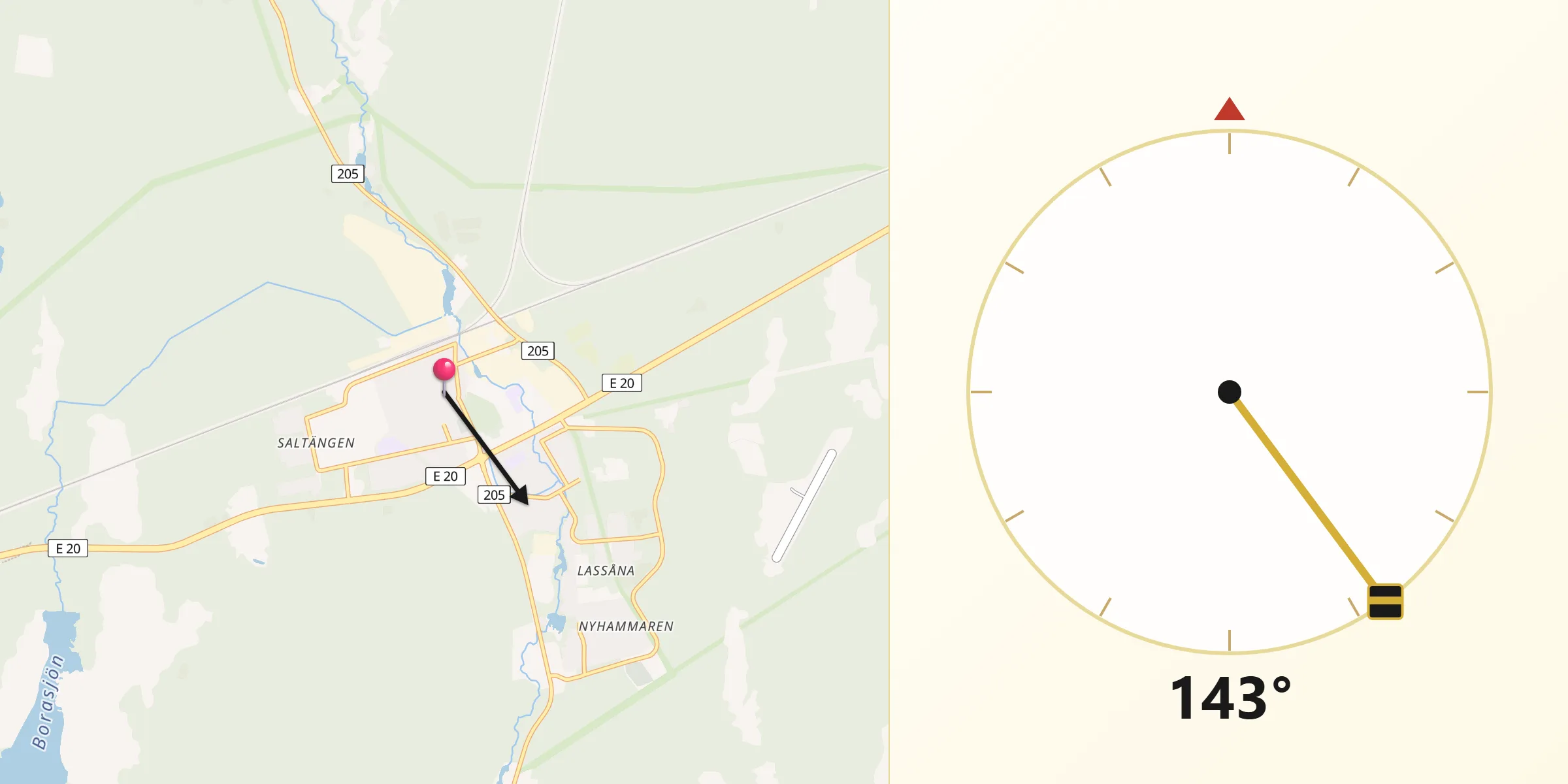 Qibla Riktning från Laxå