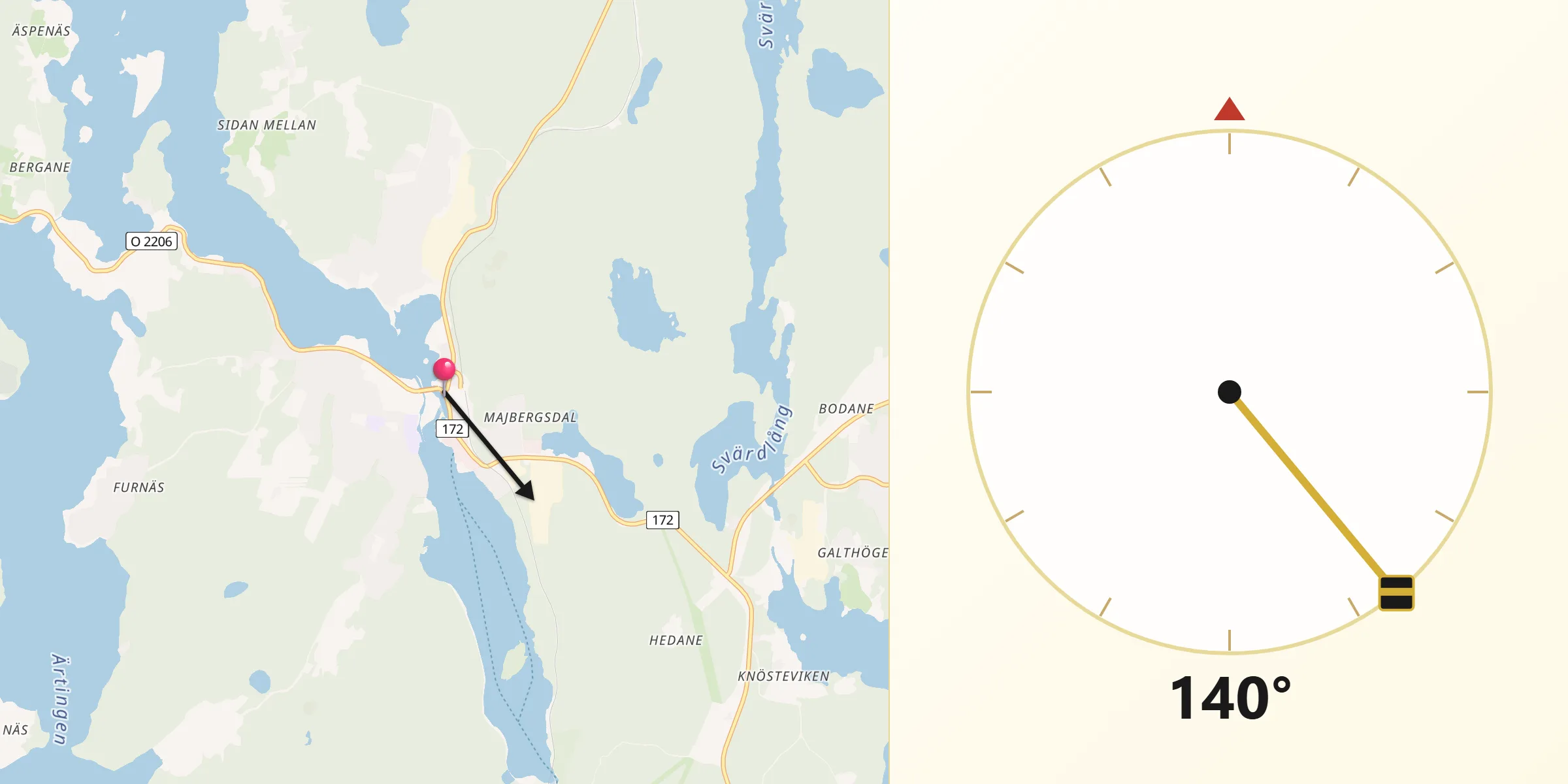 Qibla Riktning från Bengtsfors