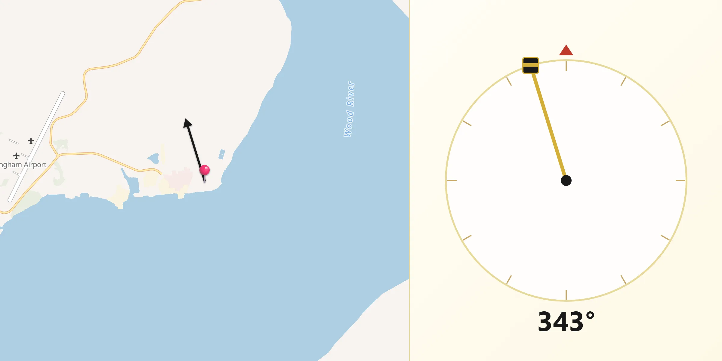 Qibla Direction from Dillingham